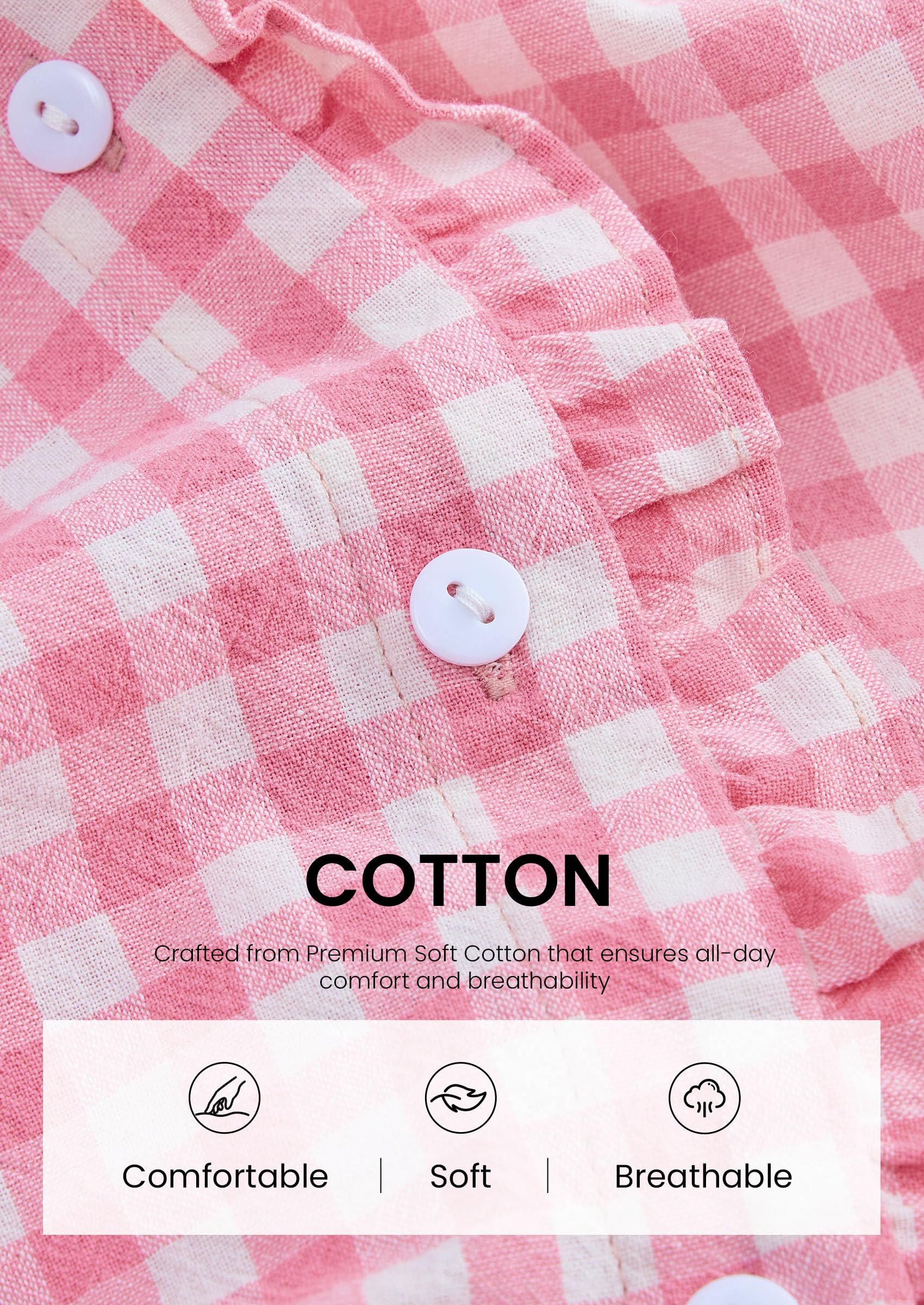 Womens Long Sleeve Button Down Shirts,Pink White,S