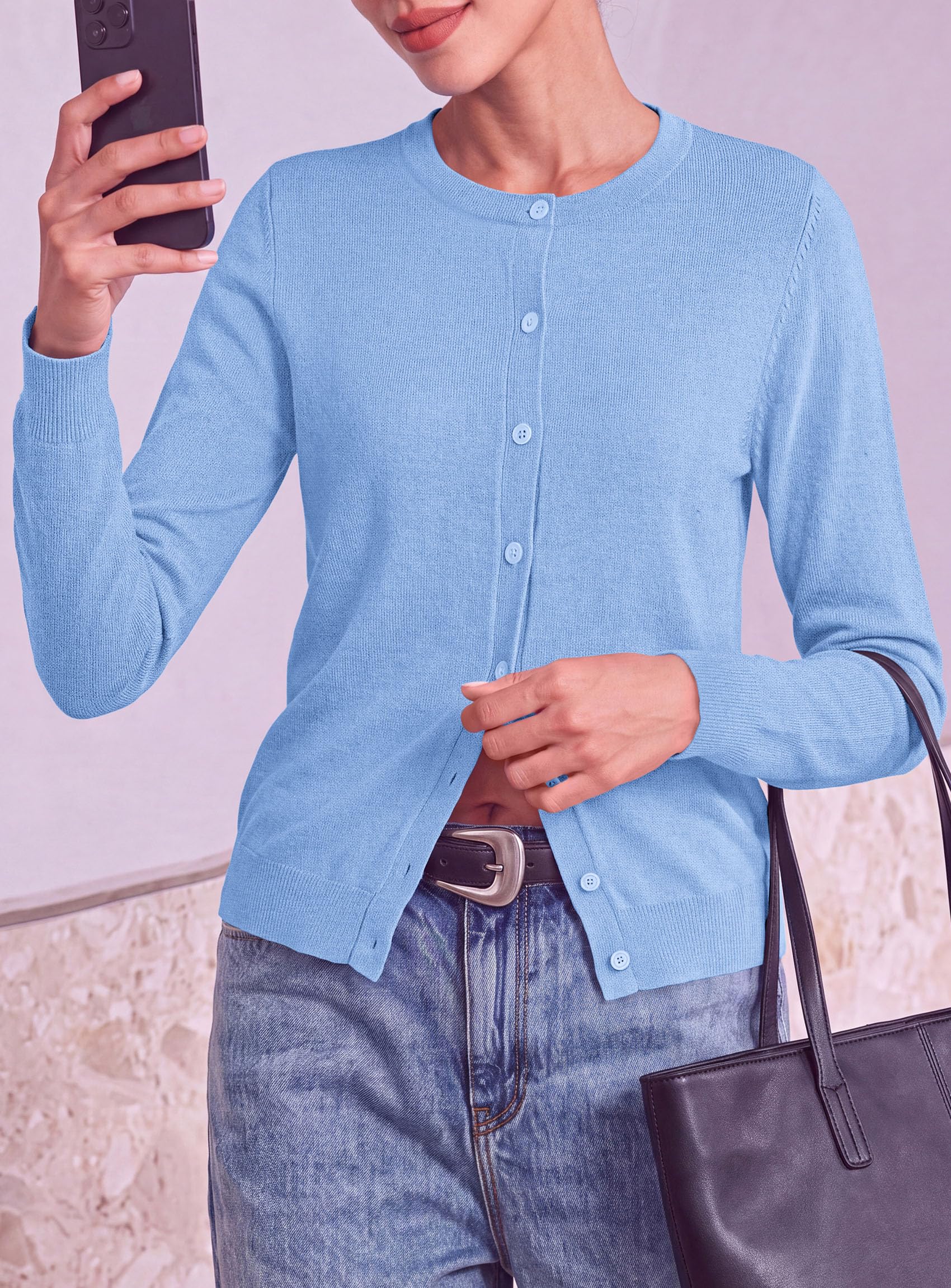 Lightweight Cardigans for Women Knit Button Up Fall Sweaters