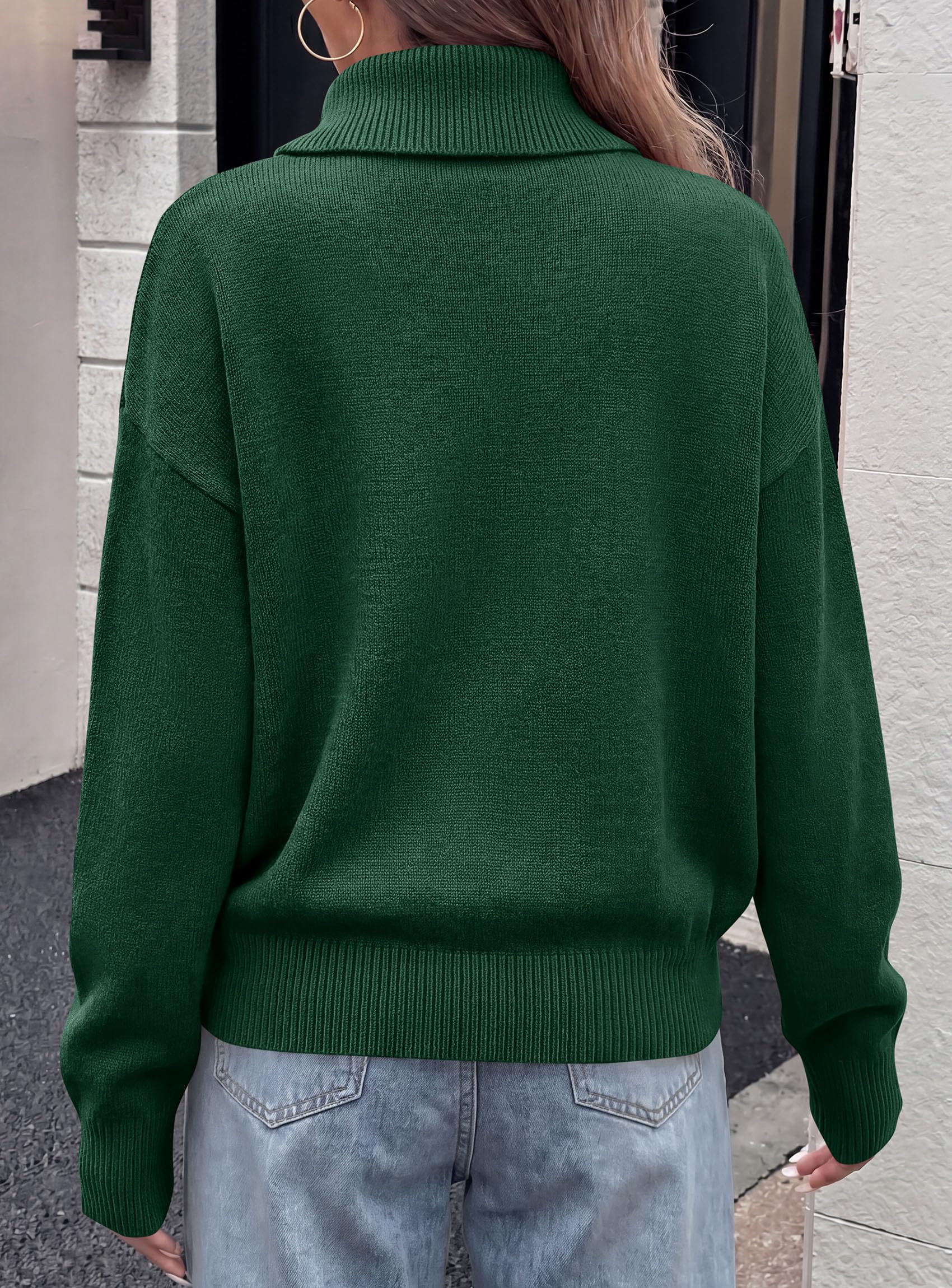 Womens Turtleneck Sweater Pullover Side Button Fall Clothes
