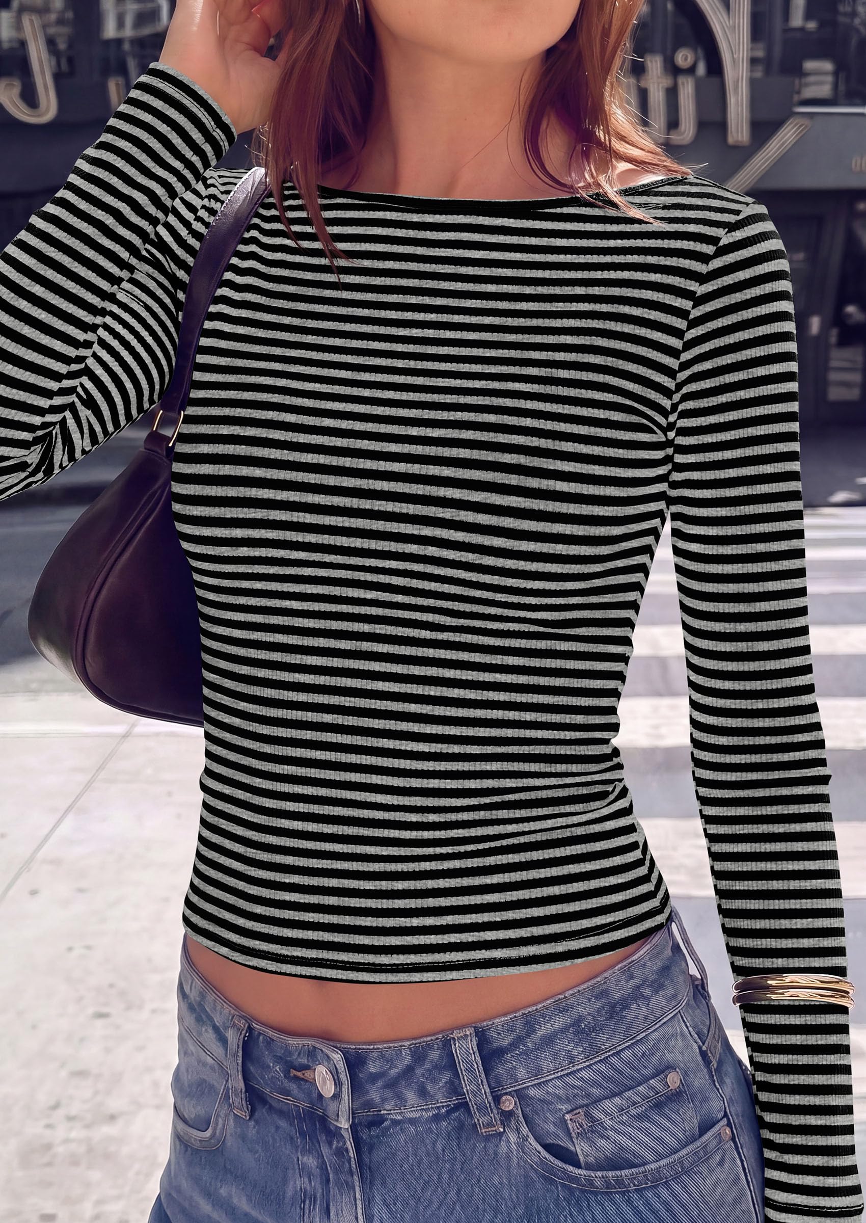 Long Sleeve Striped Shirts for Women