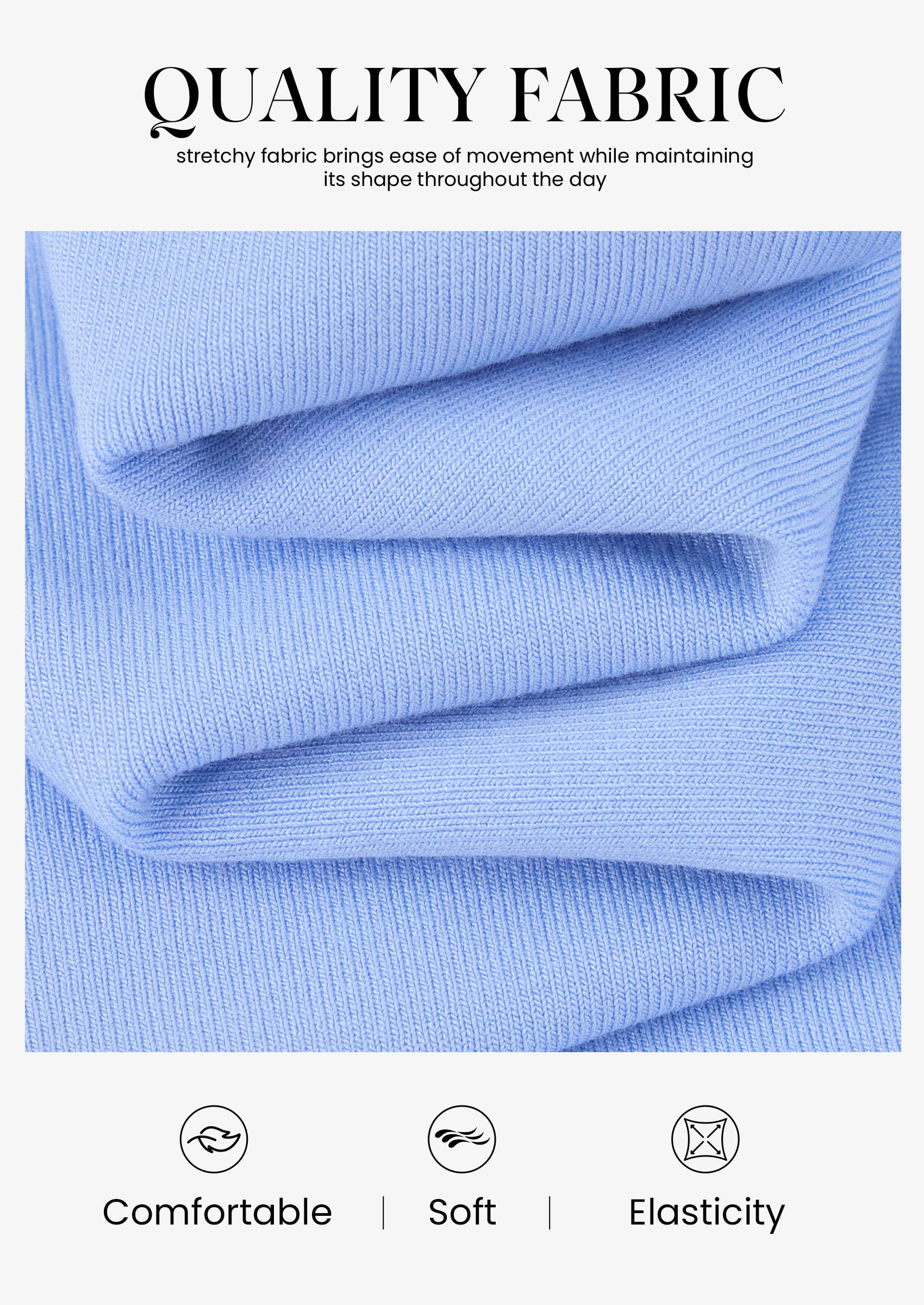 Women's V Neck Long Sleeve Bodysuits Tops (Light Blue,XS)