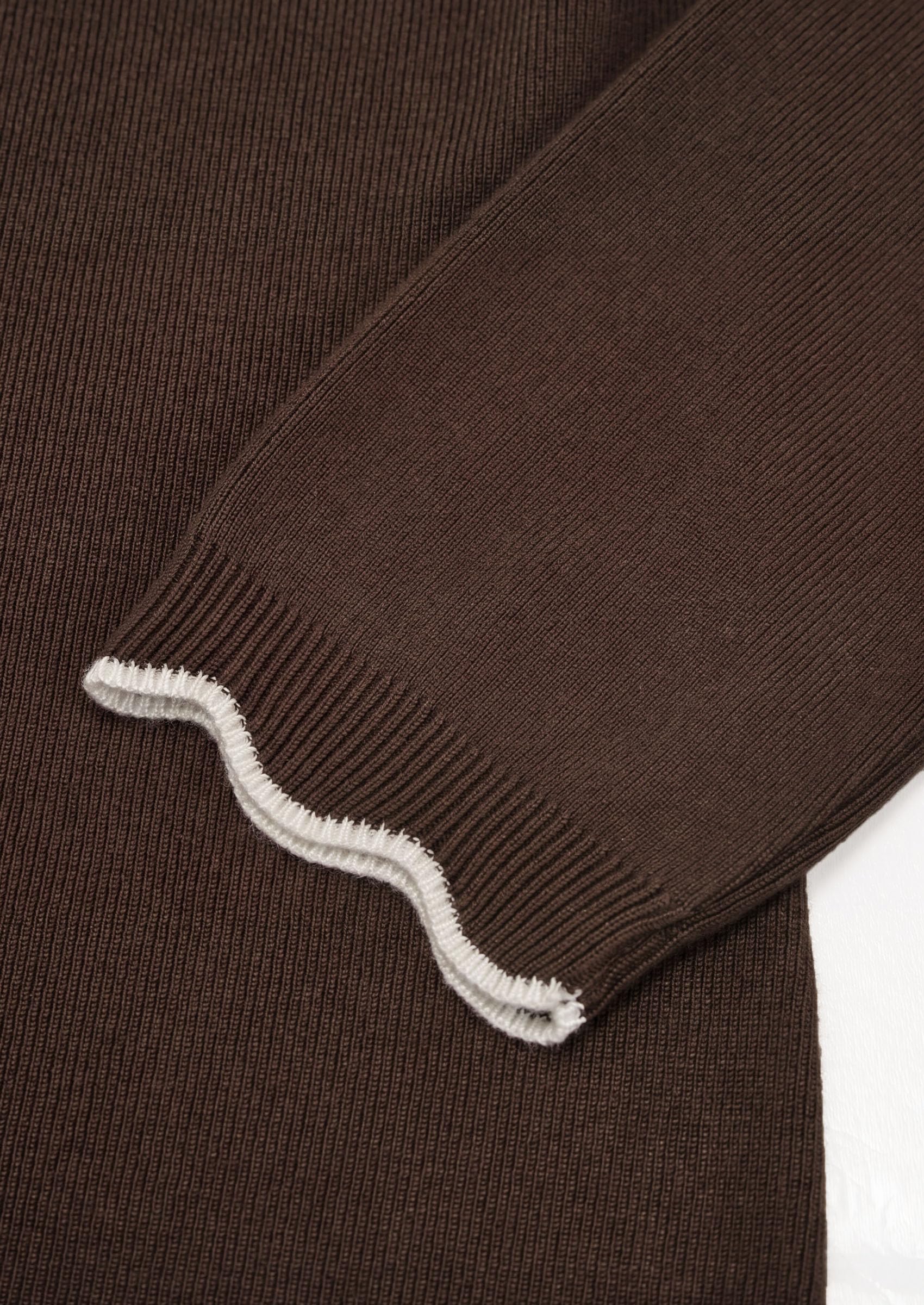 Women's Long Sleeve Ribbed Knit Pullover Sweaters,Brown,S