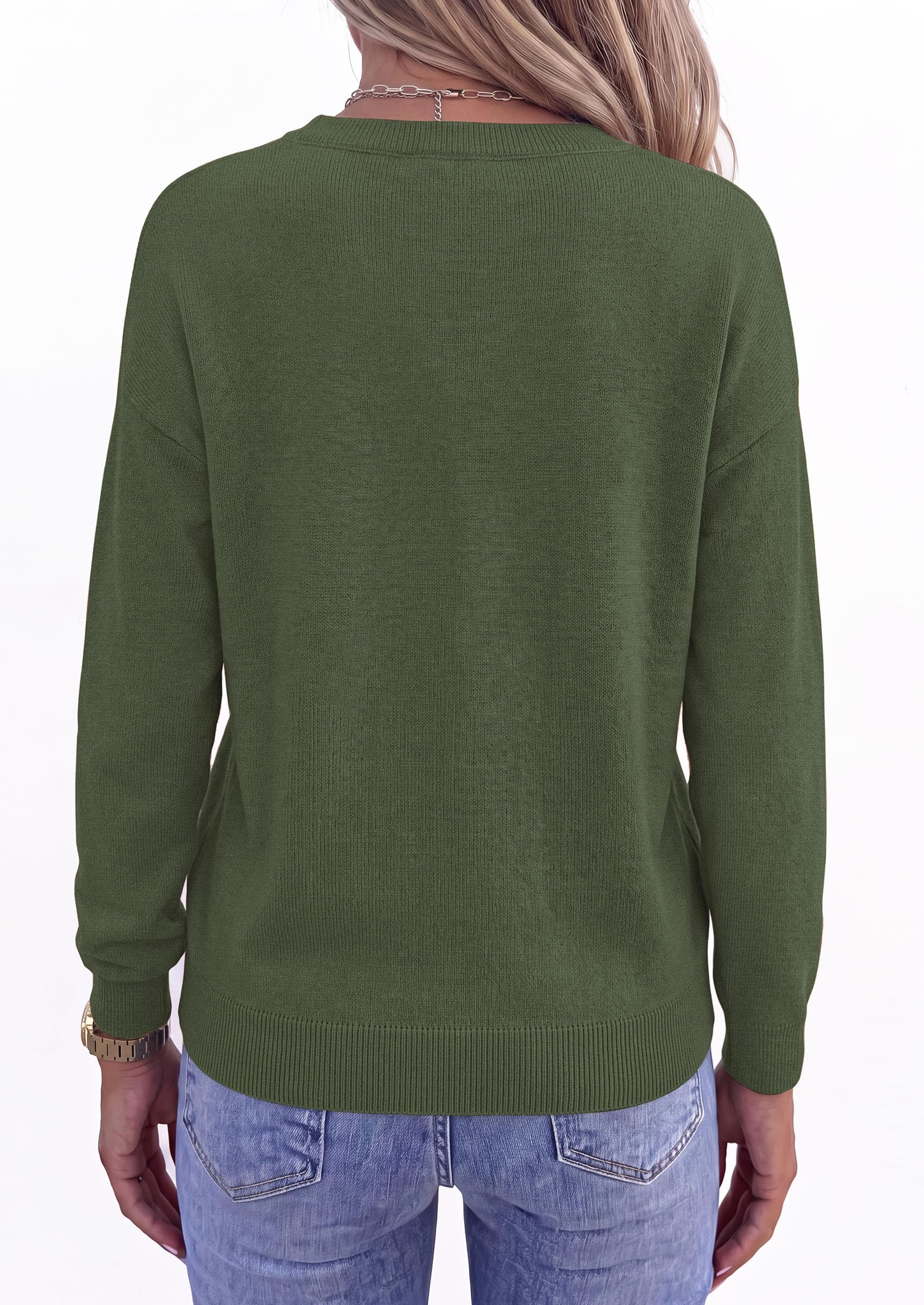 Sweaters for Women Fall Crewneck Knit Cropped Sweater