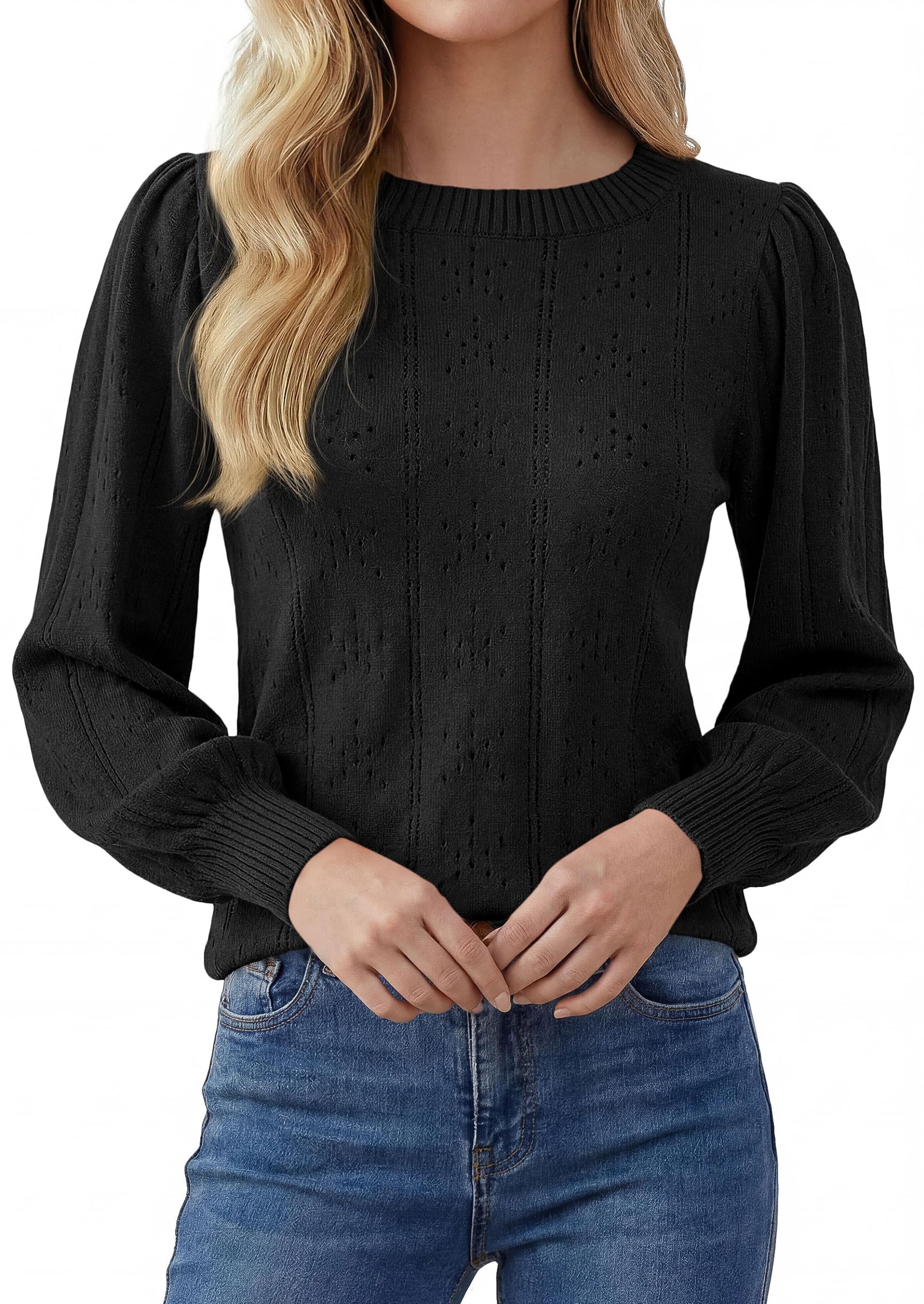 Women Fall Fashion Hollow Out Holiday Sweaters Black,S