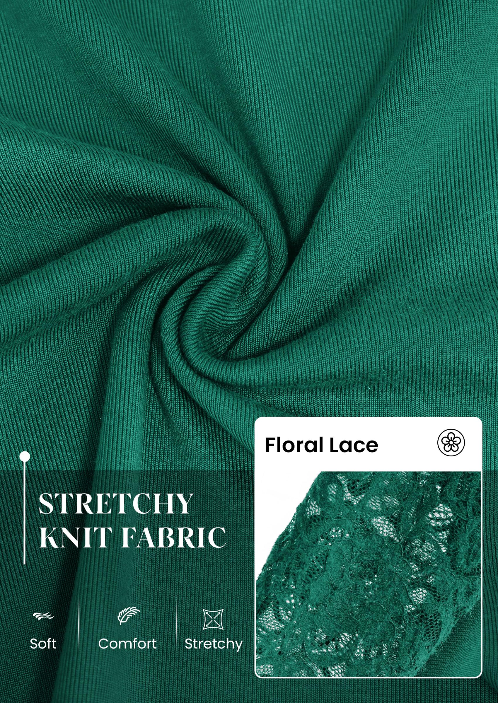 Sheer Lace Raglan Long Sleeve Shirts for Women,Green,M