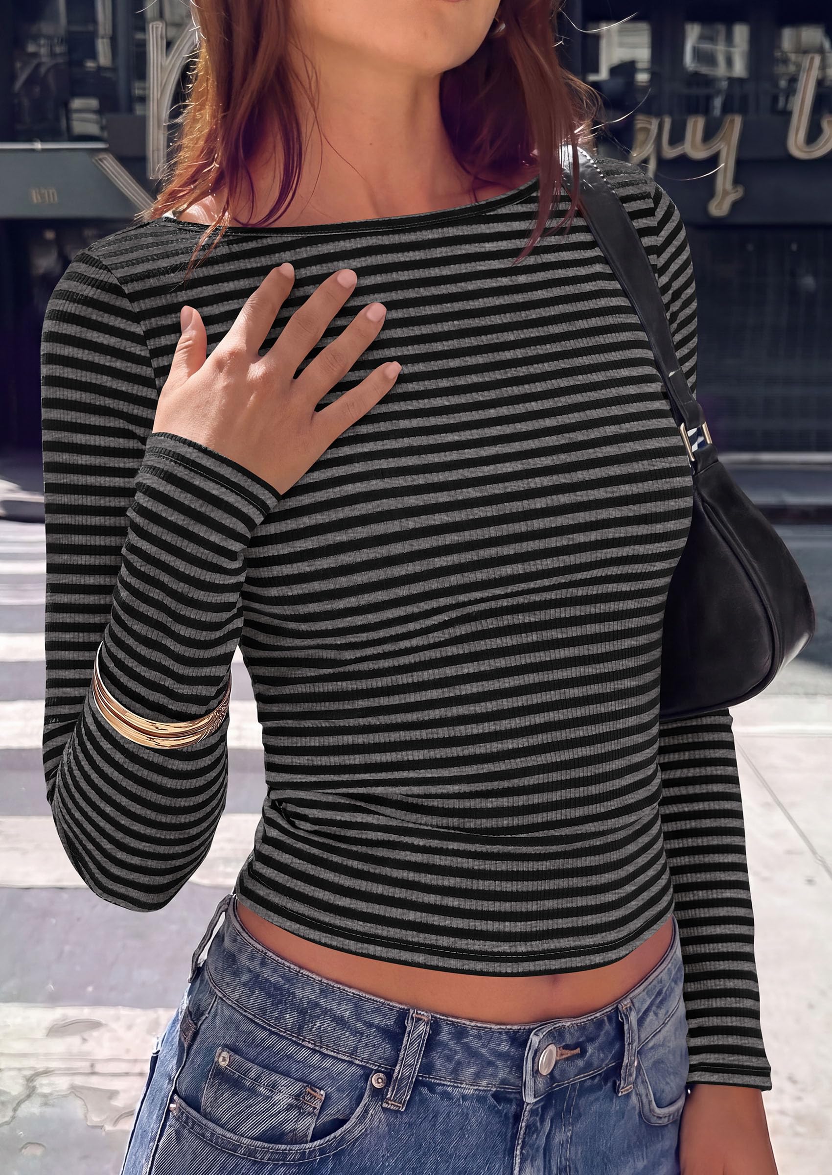 Long Sleeve Striped Shirts for Women
