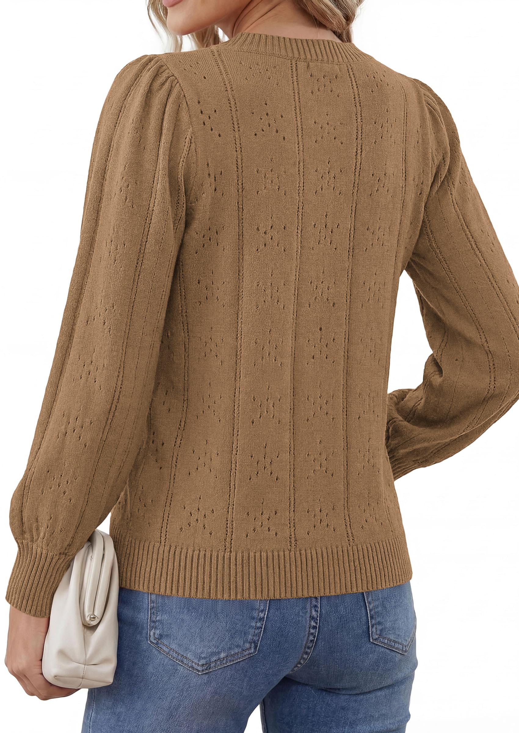 Women Fall Fashion Hollow Out Holiday Sweaters Khaki,S