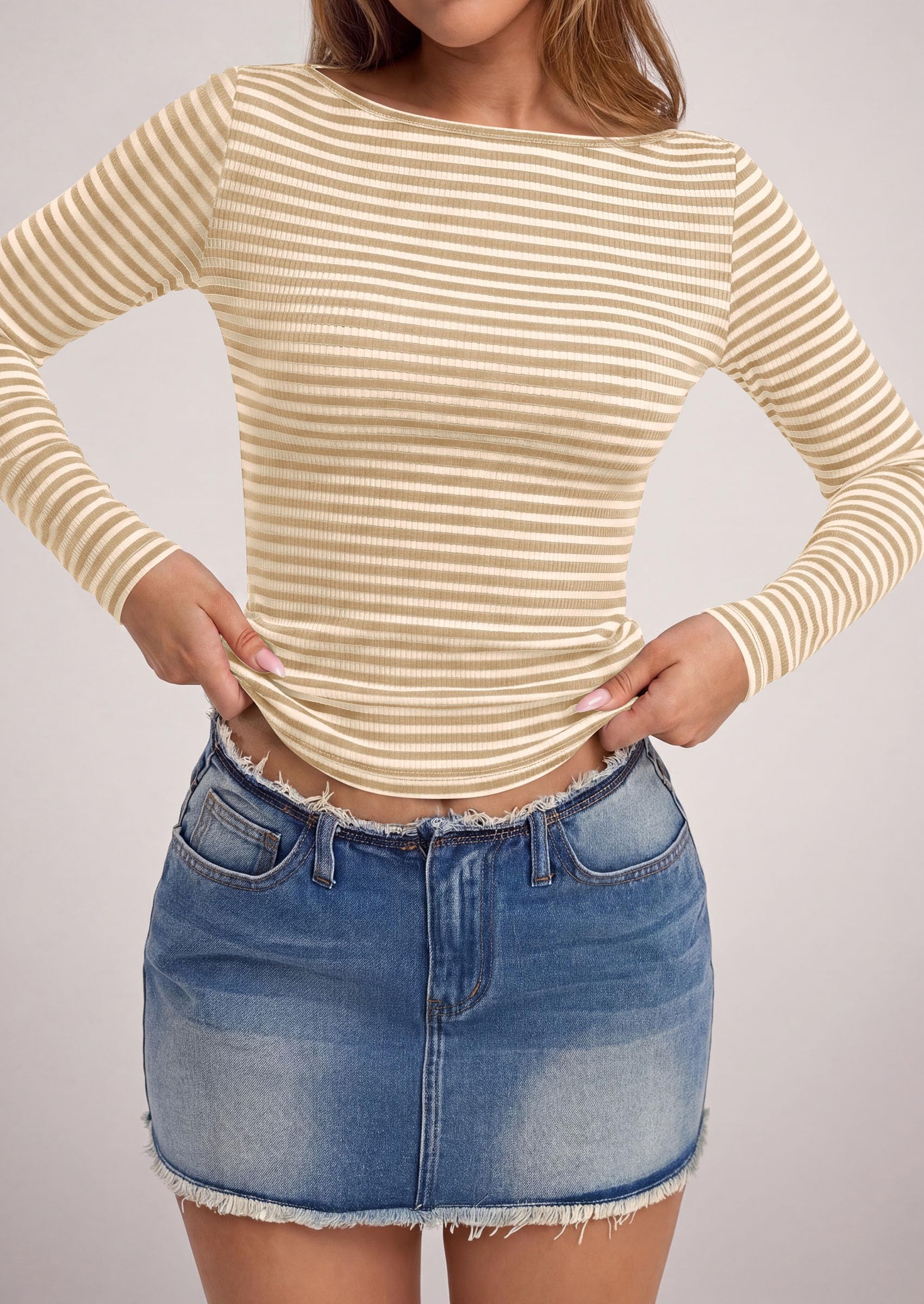 Long Sleeve Striped Shirts for Women