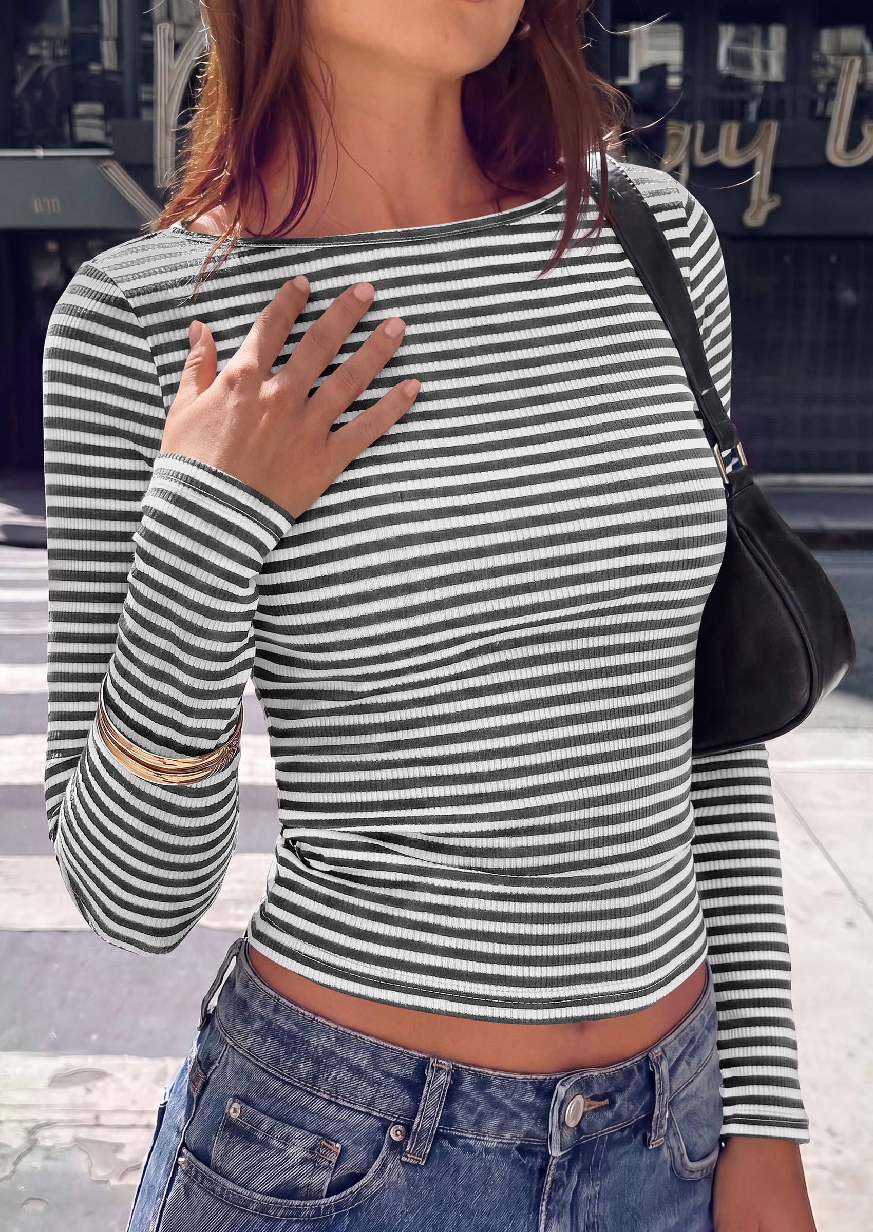 Long Sleeve Striped Shirts for Women