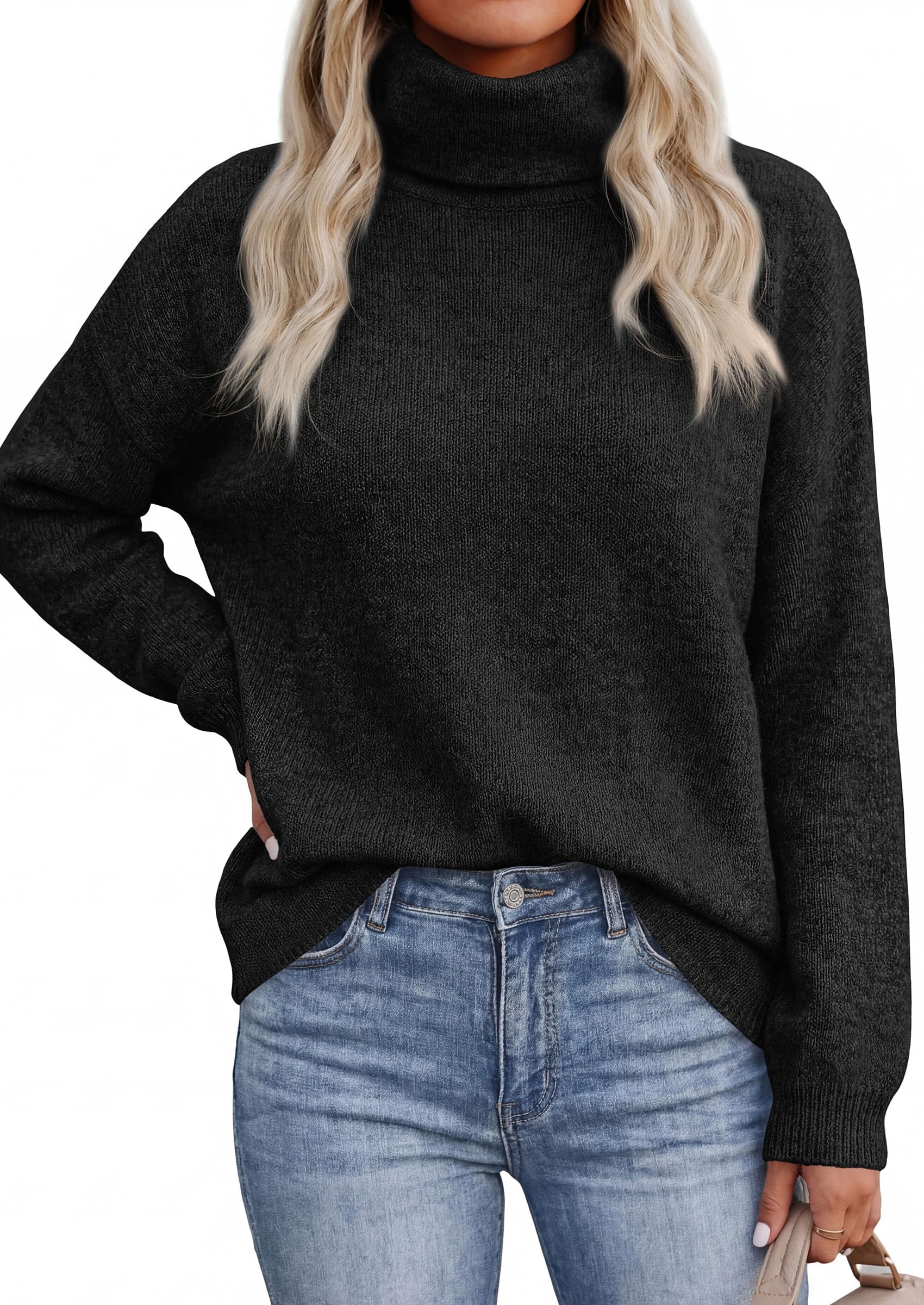 Women's Winter Turtleneck Sweaters Oversized Warm Pullover
