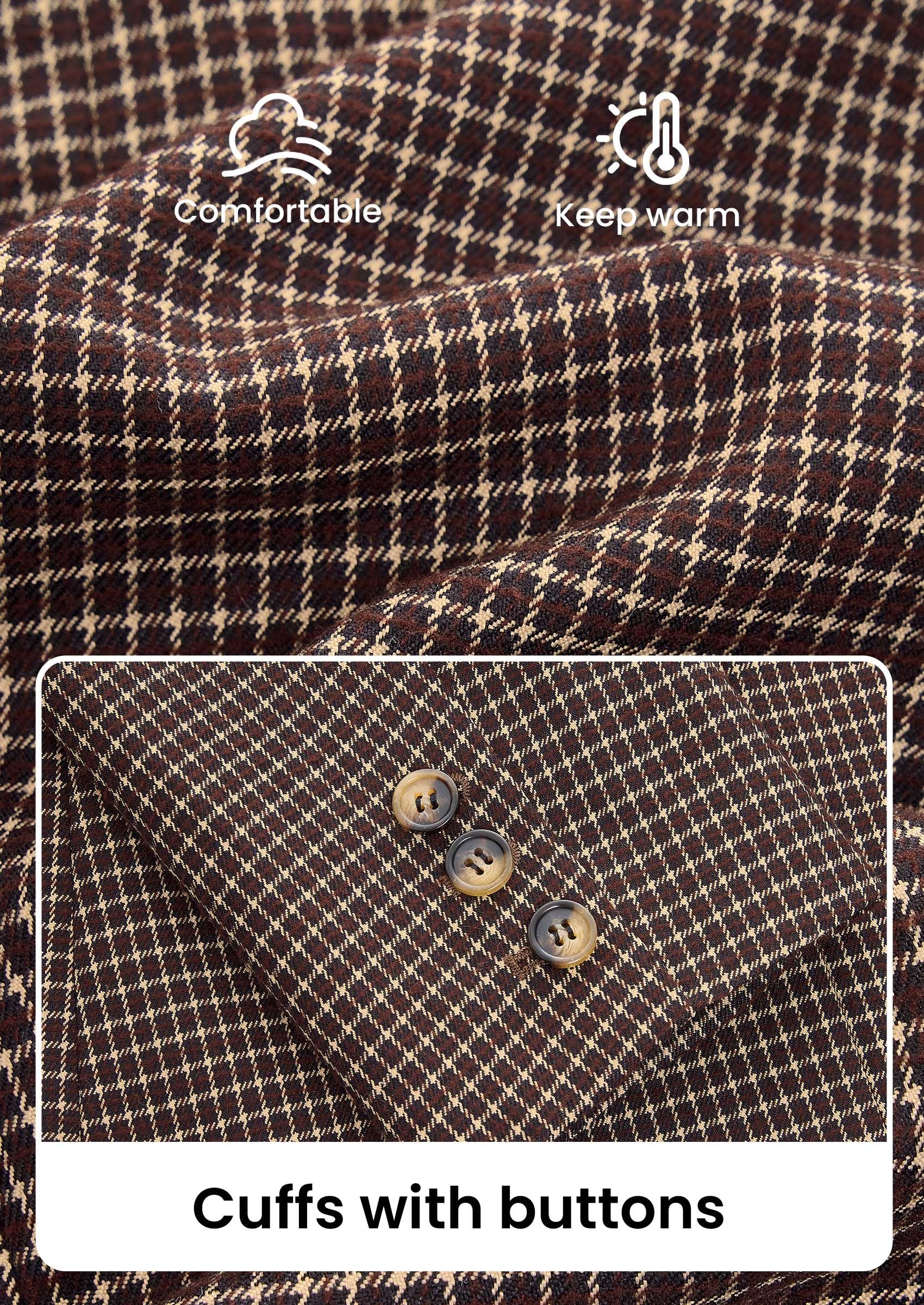 Fall Plaid Blazers for Women Business Casual Brown M