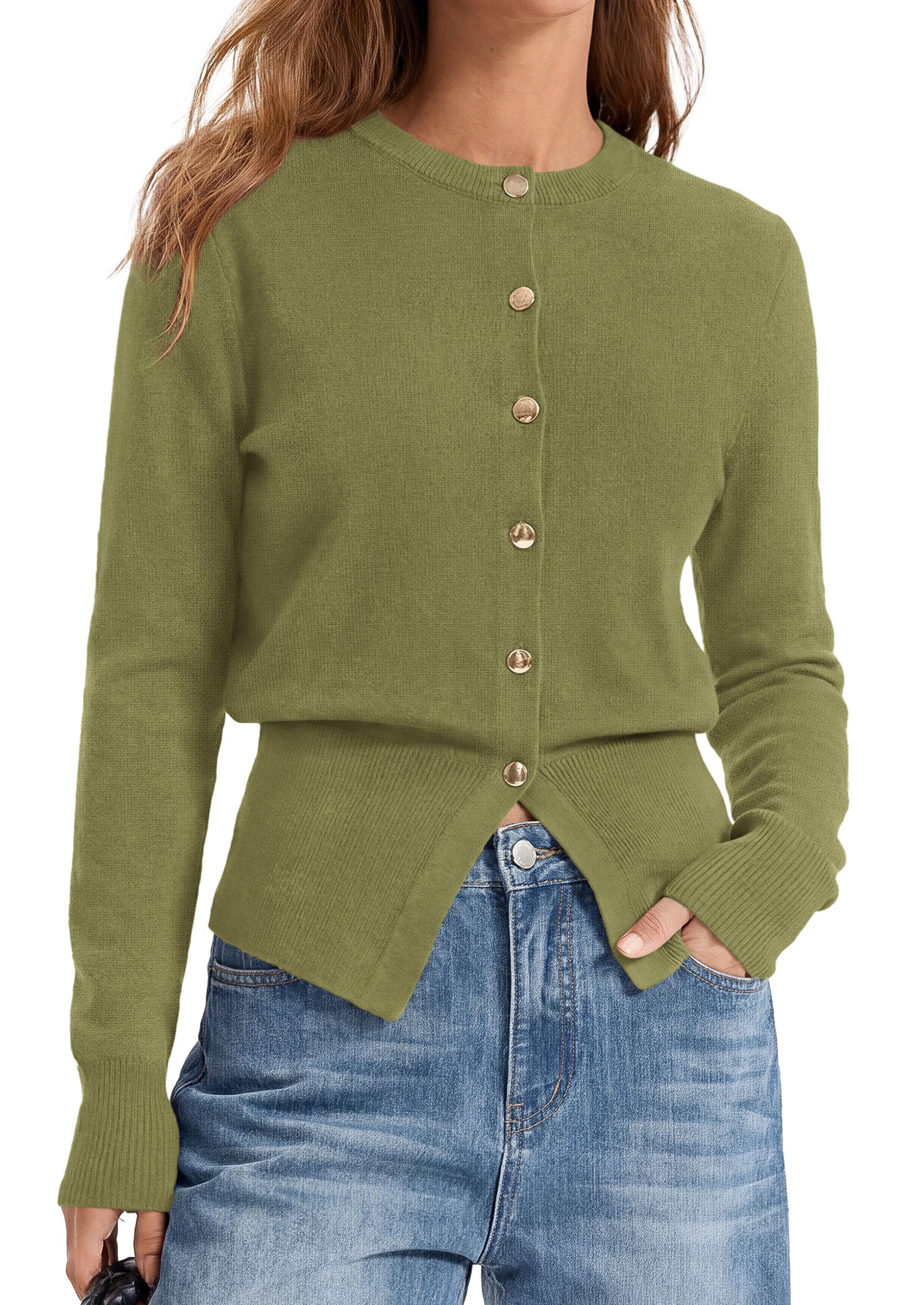 Womens Fall Fashion Knit Cardigan Sweaters Cinched Waist Tops
