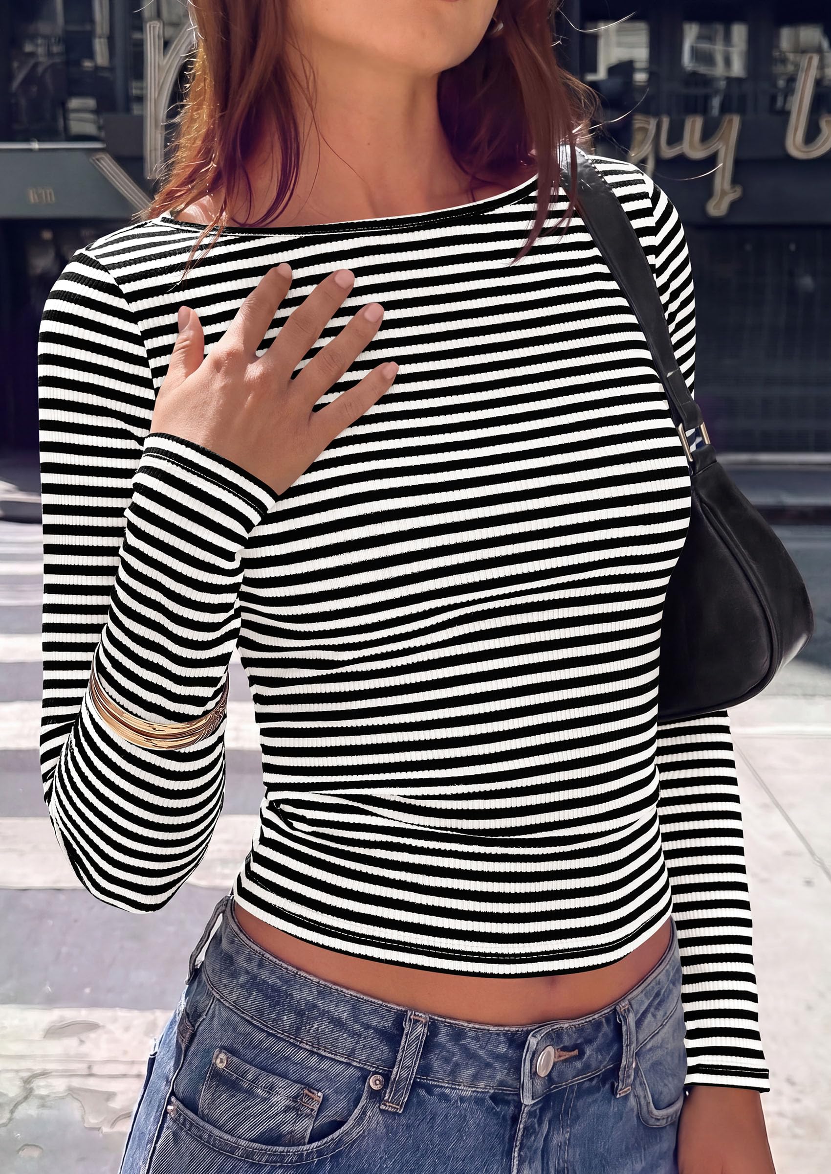 Long Sleeve Striped Shirts for Women