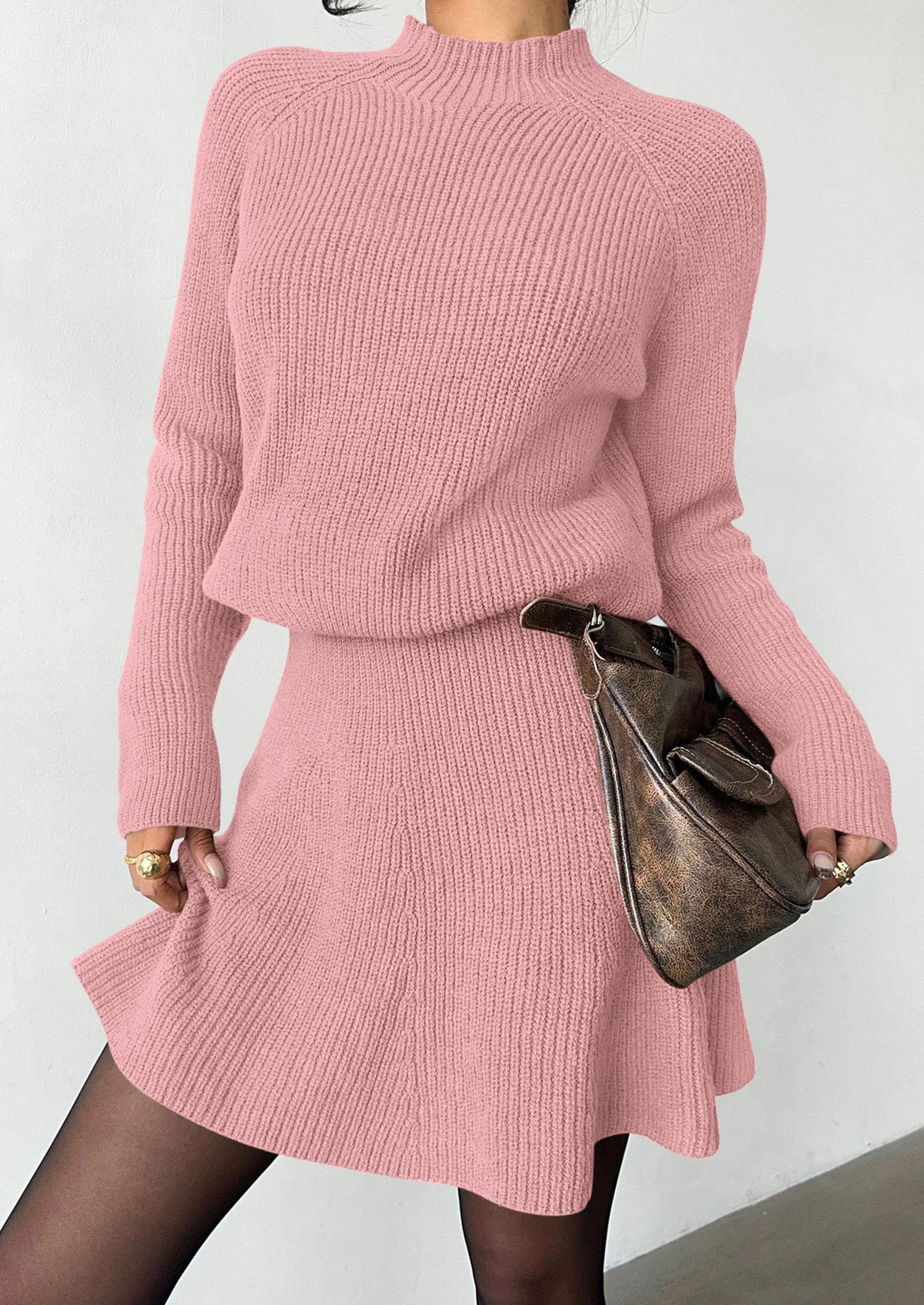 Women's Fall 2 Piece Outfits Matching Sweater Skirt Sets