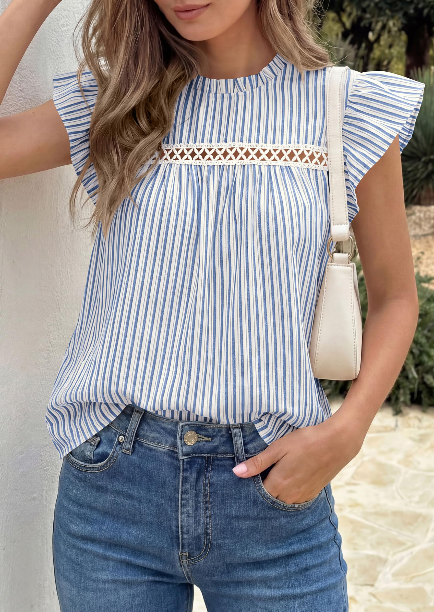 Striped Shirt Women Summer Dressy Business Casual Work Tops