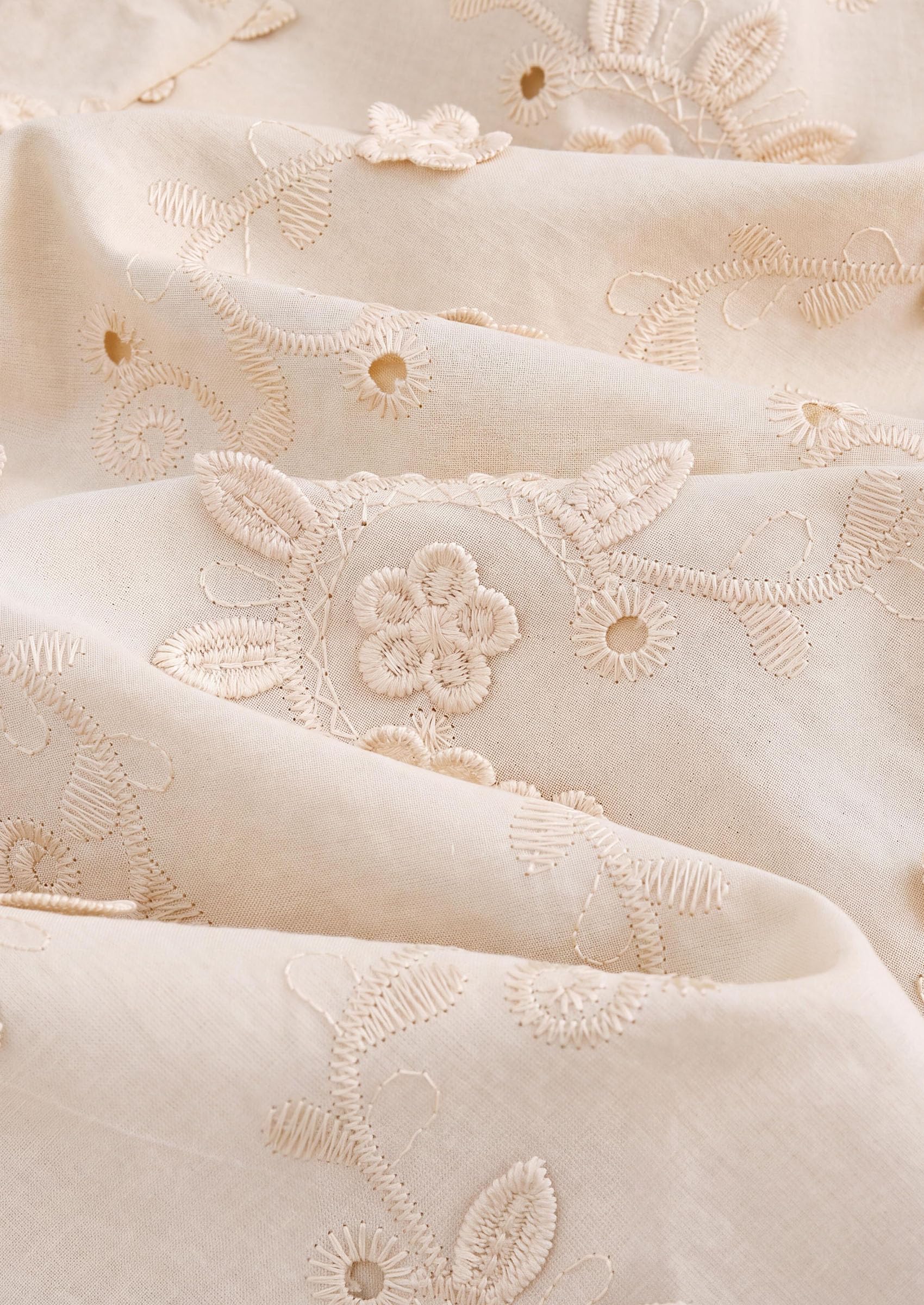 Women's Floral Embroidered Button Down Shirts Work Blouses