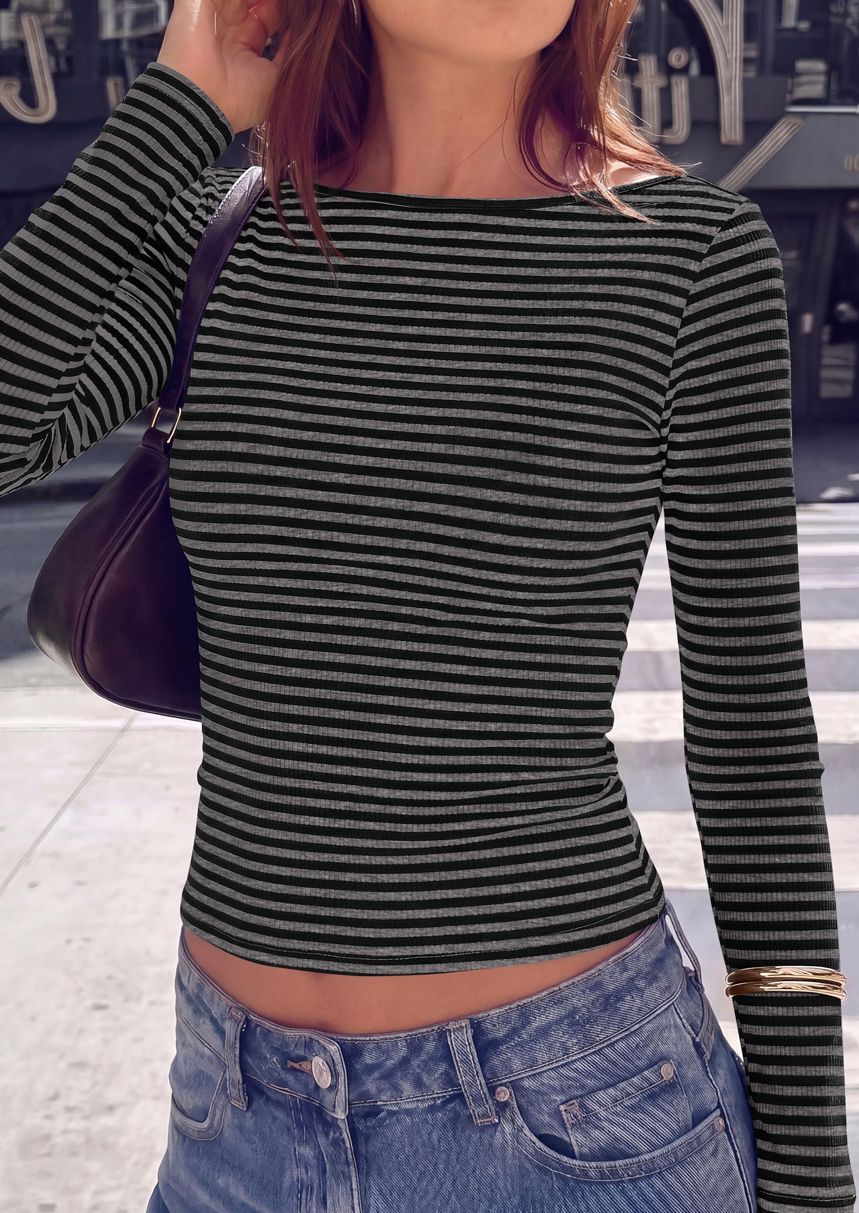 Long Sleeve Striped Shirts for Women