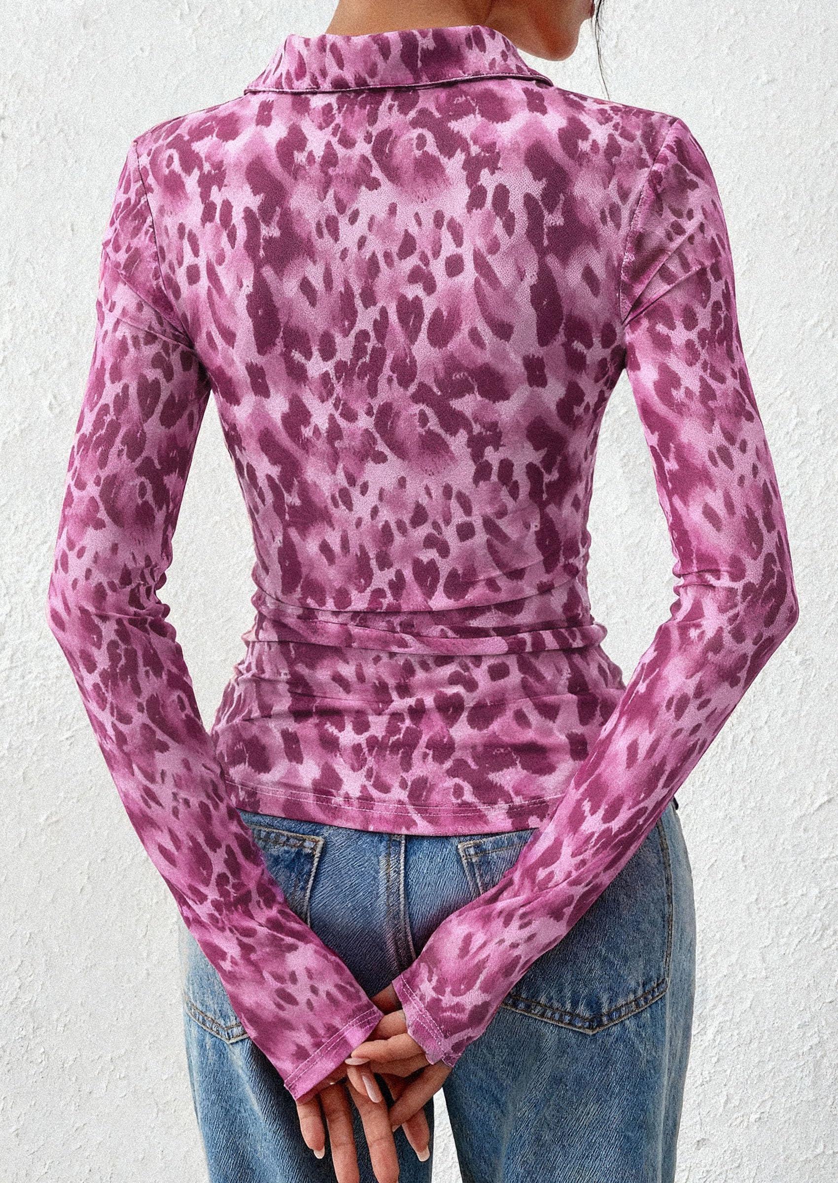 Women's Button Down Shirts Boho Mesh Floral Going Out Tops