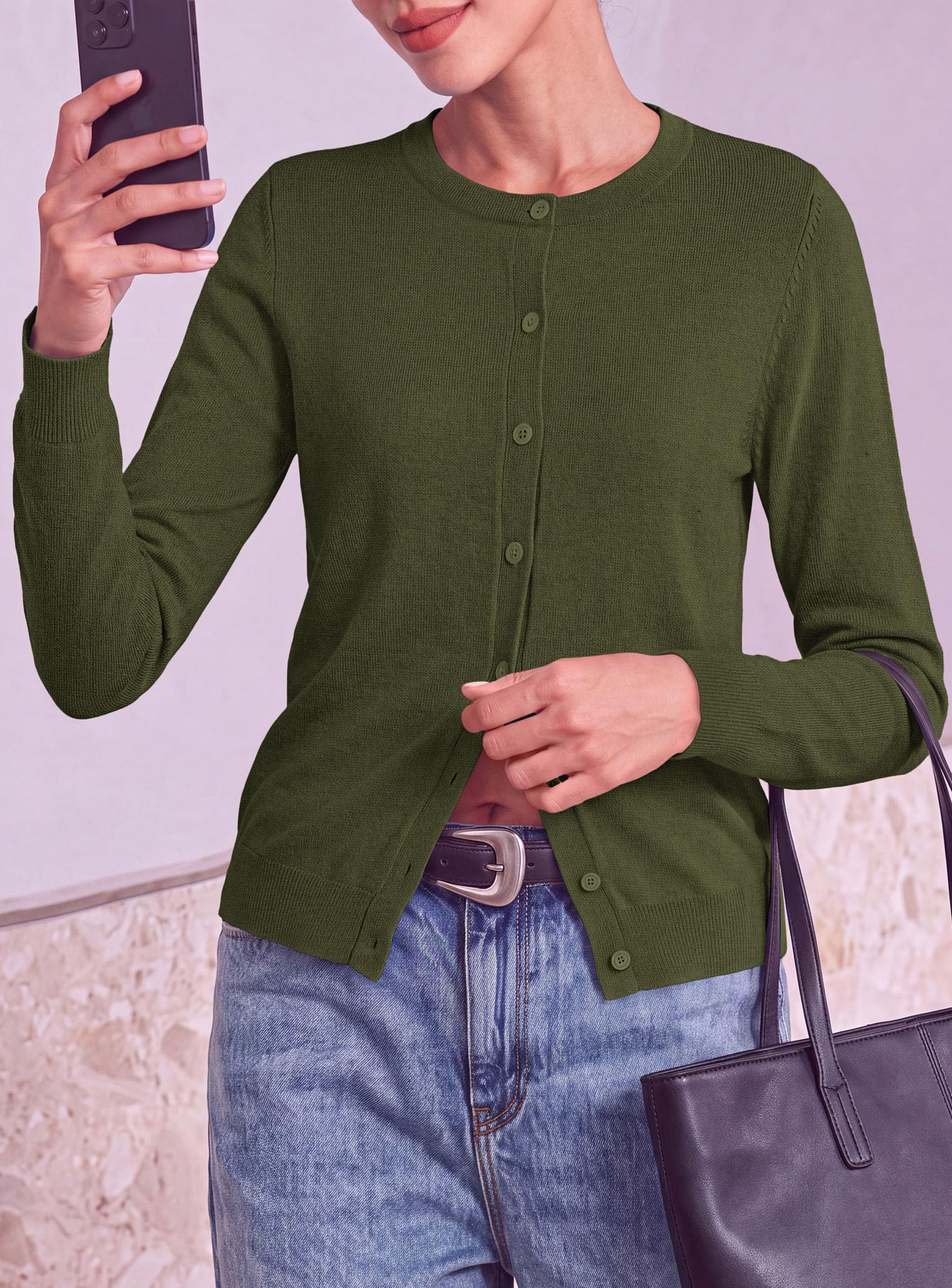 Lightweight Cardigans for Women Knit Button Up Fall Sweaters