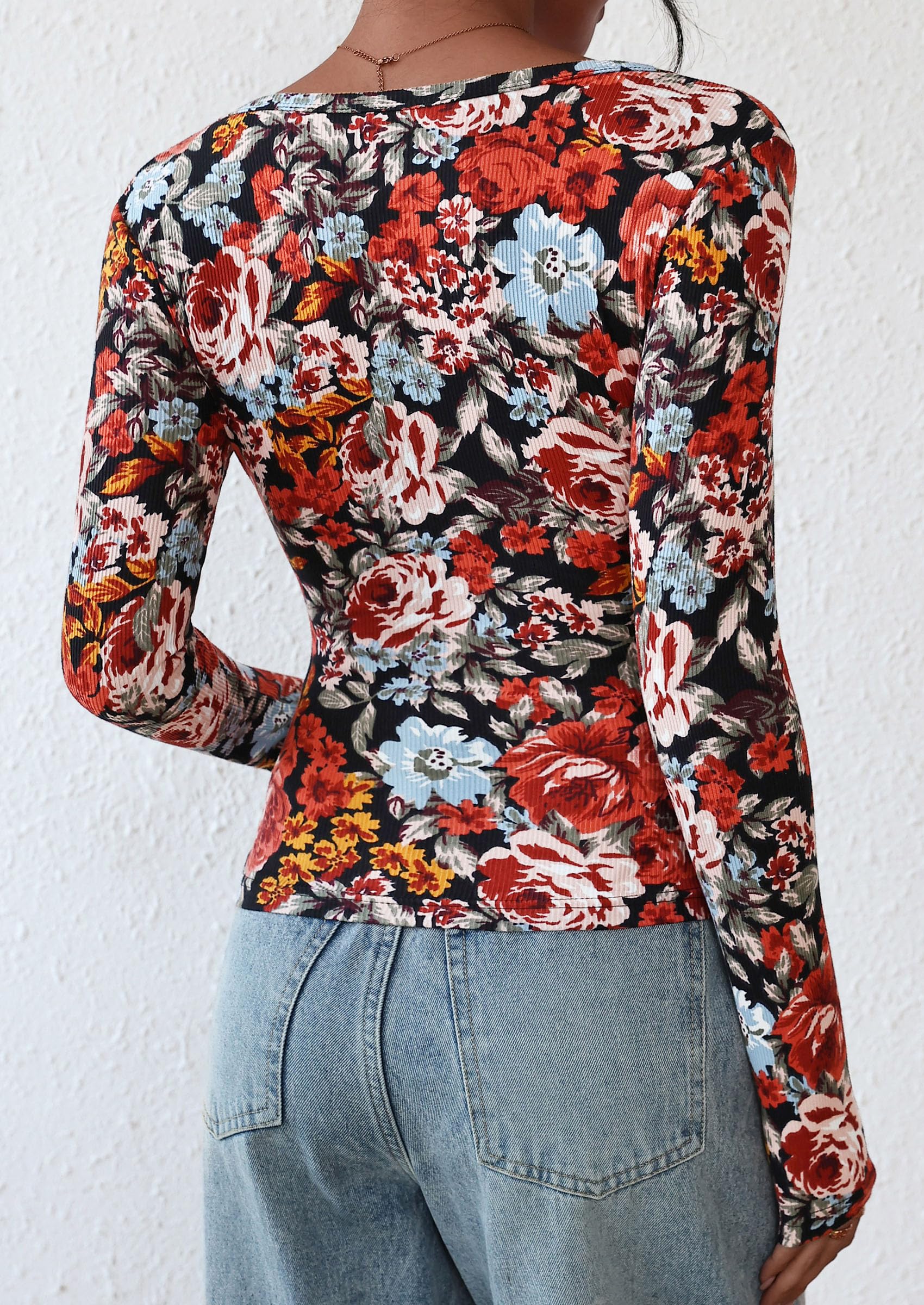 Women's Fall Long Sleeve Henley T Shirts