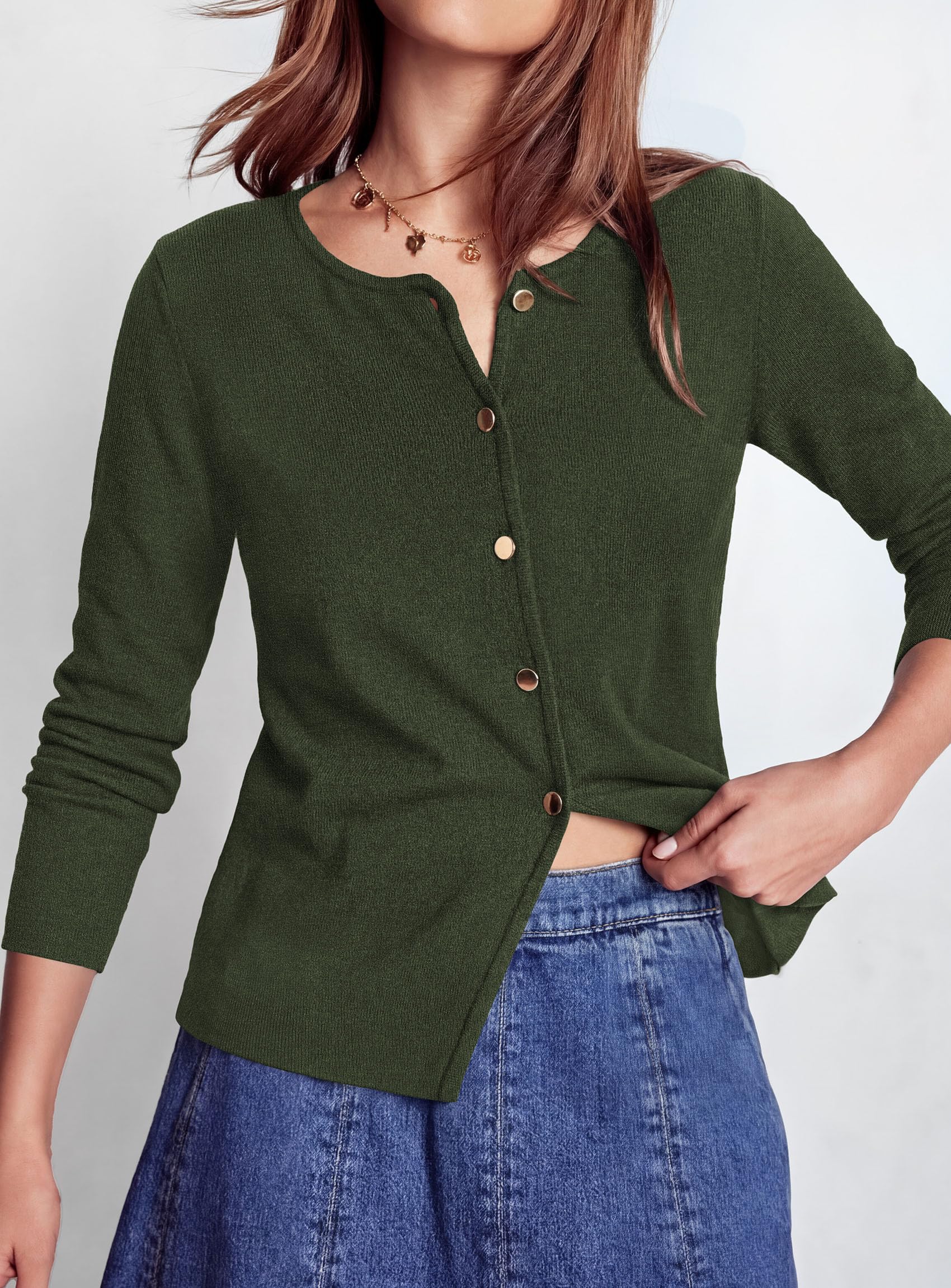Lightweight Cardigan Sweaters for Women Button Up Fall Outfits
