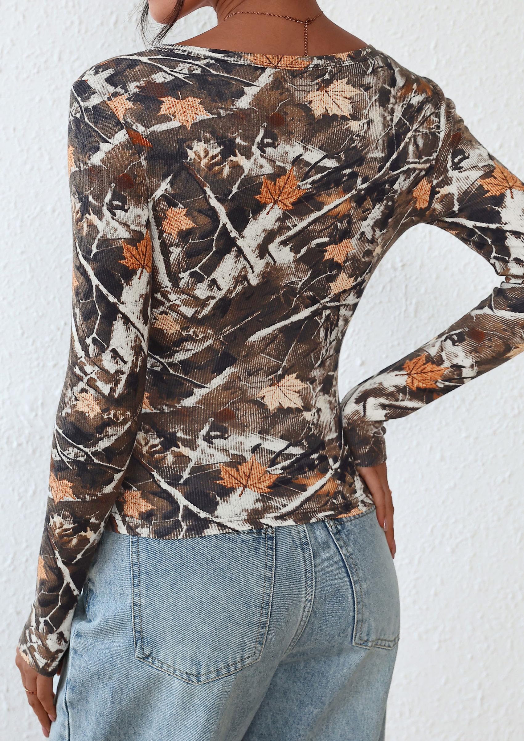 Women's Fall Long Sleeve Henley T Shirts