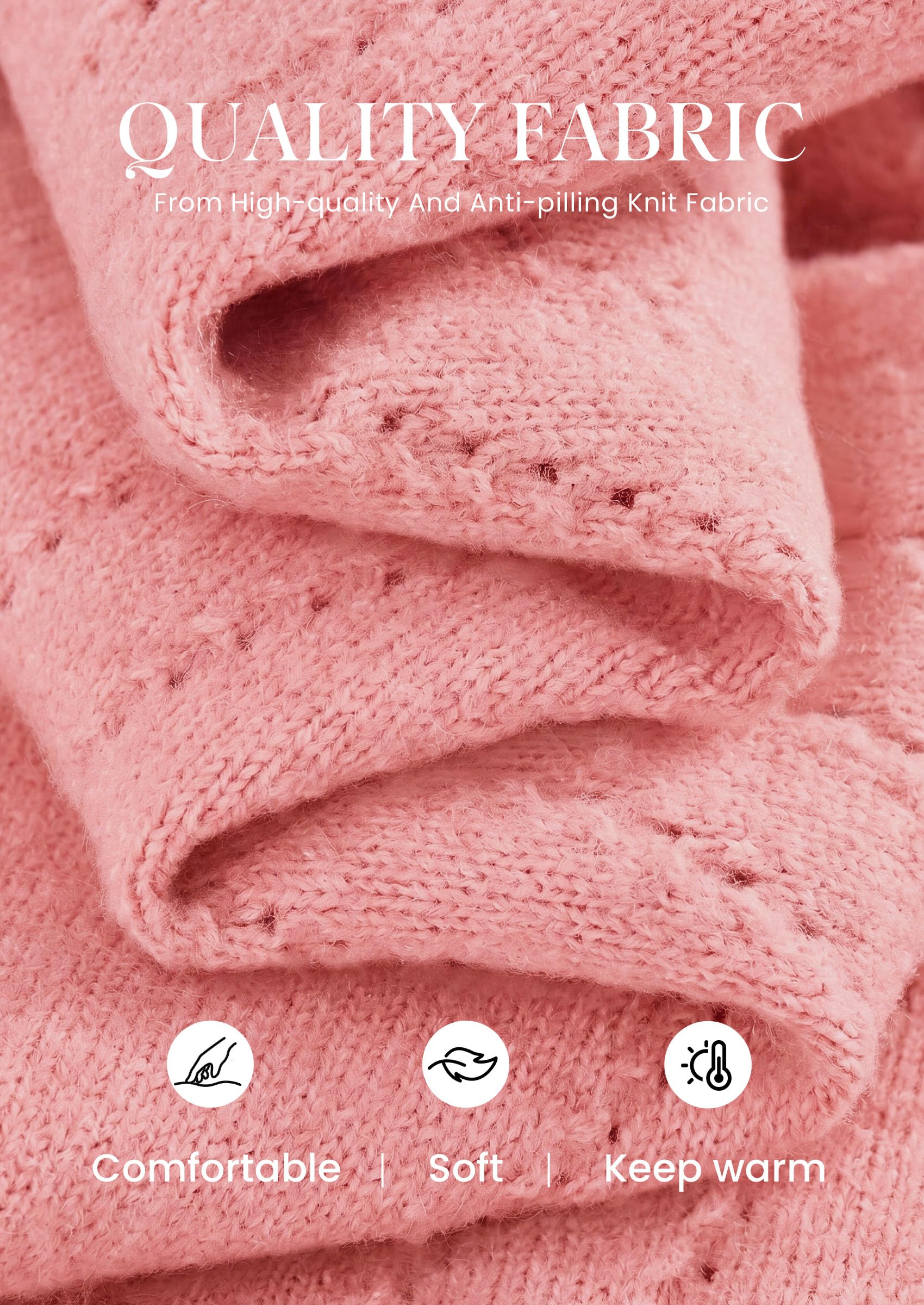 Women's Cozy Cardigan Sweater with Button (Pink,S)