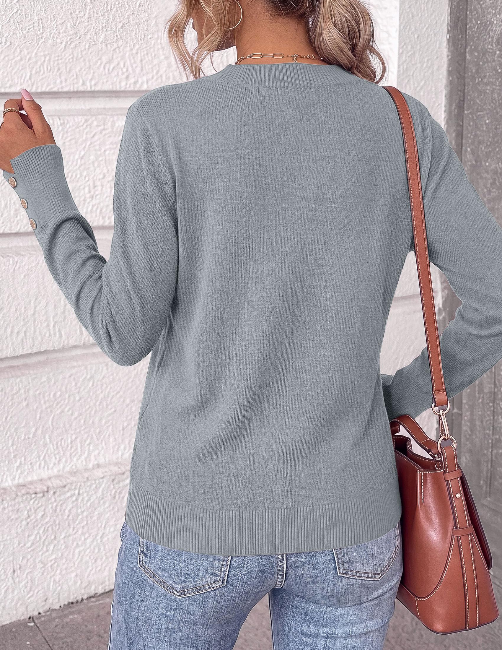 Fall Sweaters for Women V Neck Lightweight Pullover Top
