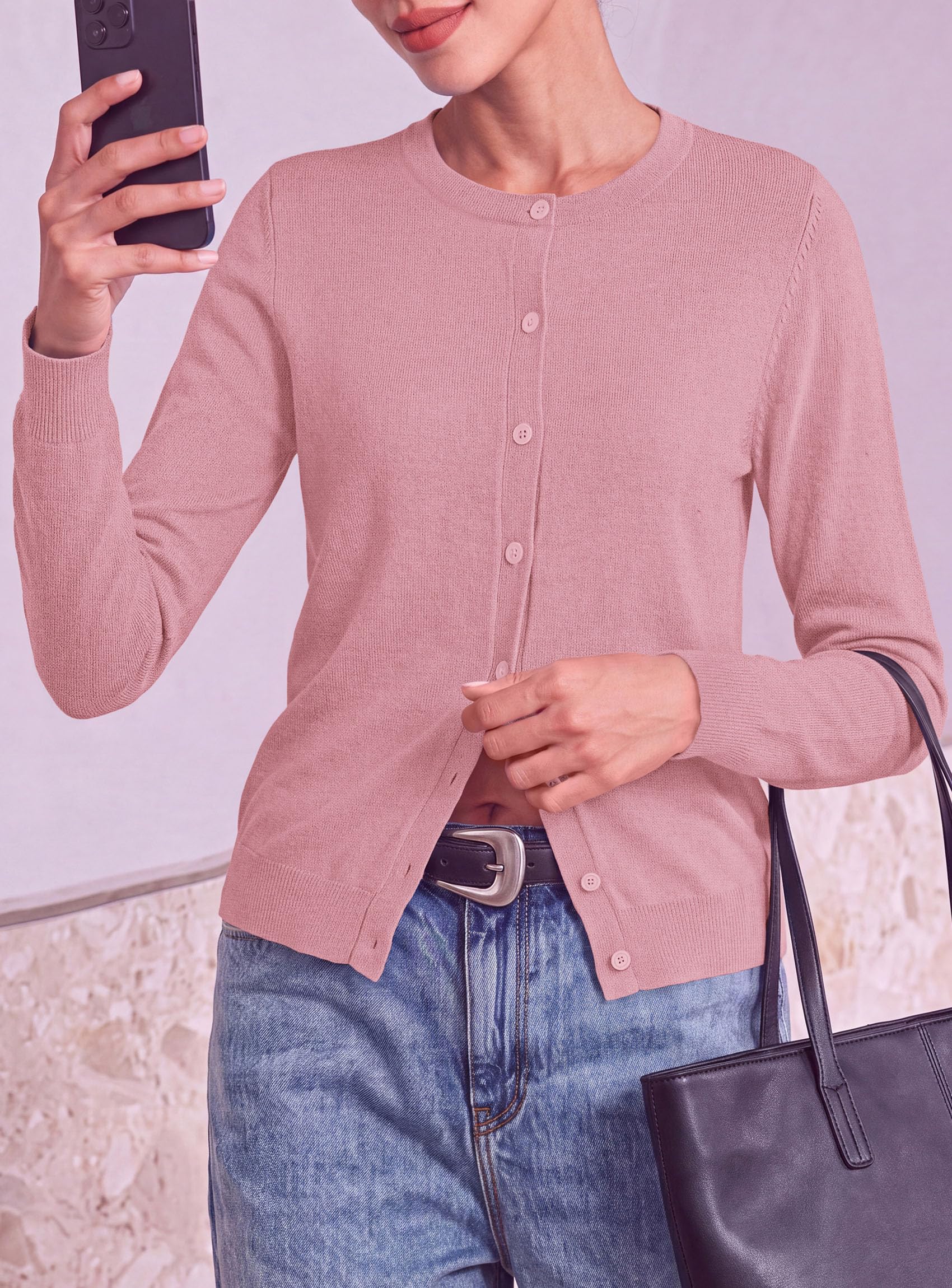 Lightweight Cardigans for Women Knit Button Up Fall Sweaters