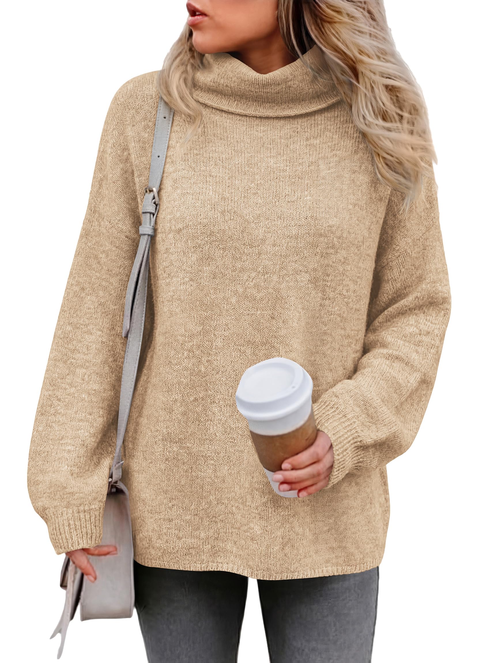 Women's Winter Turtleneck Sweaters Oversized Warm Pullover