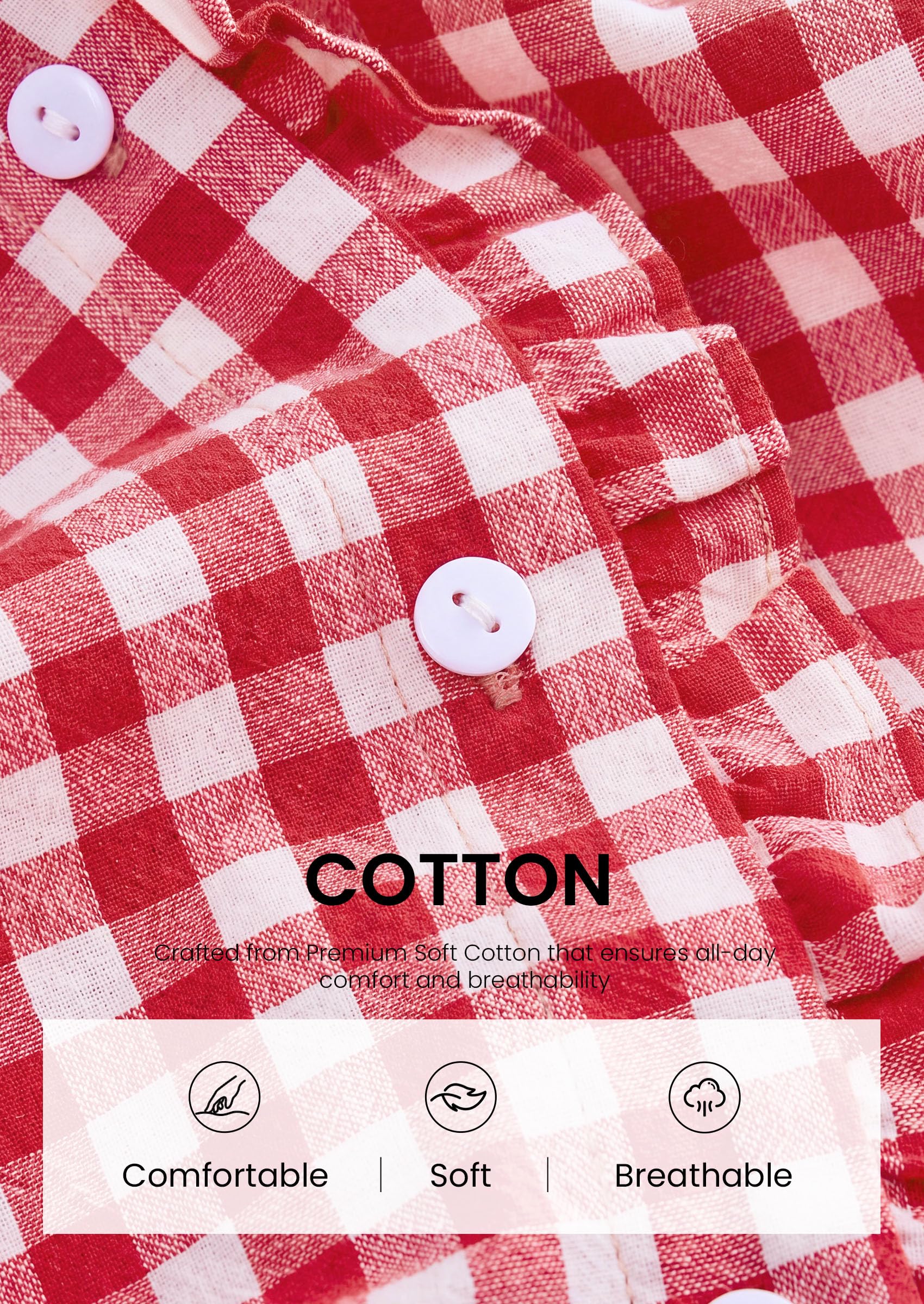 Womens Long Sleeve Button Down Shirts,Brilliant Red White,S