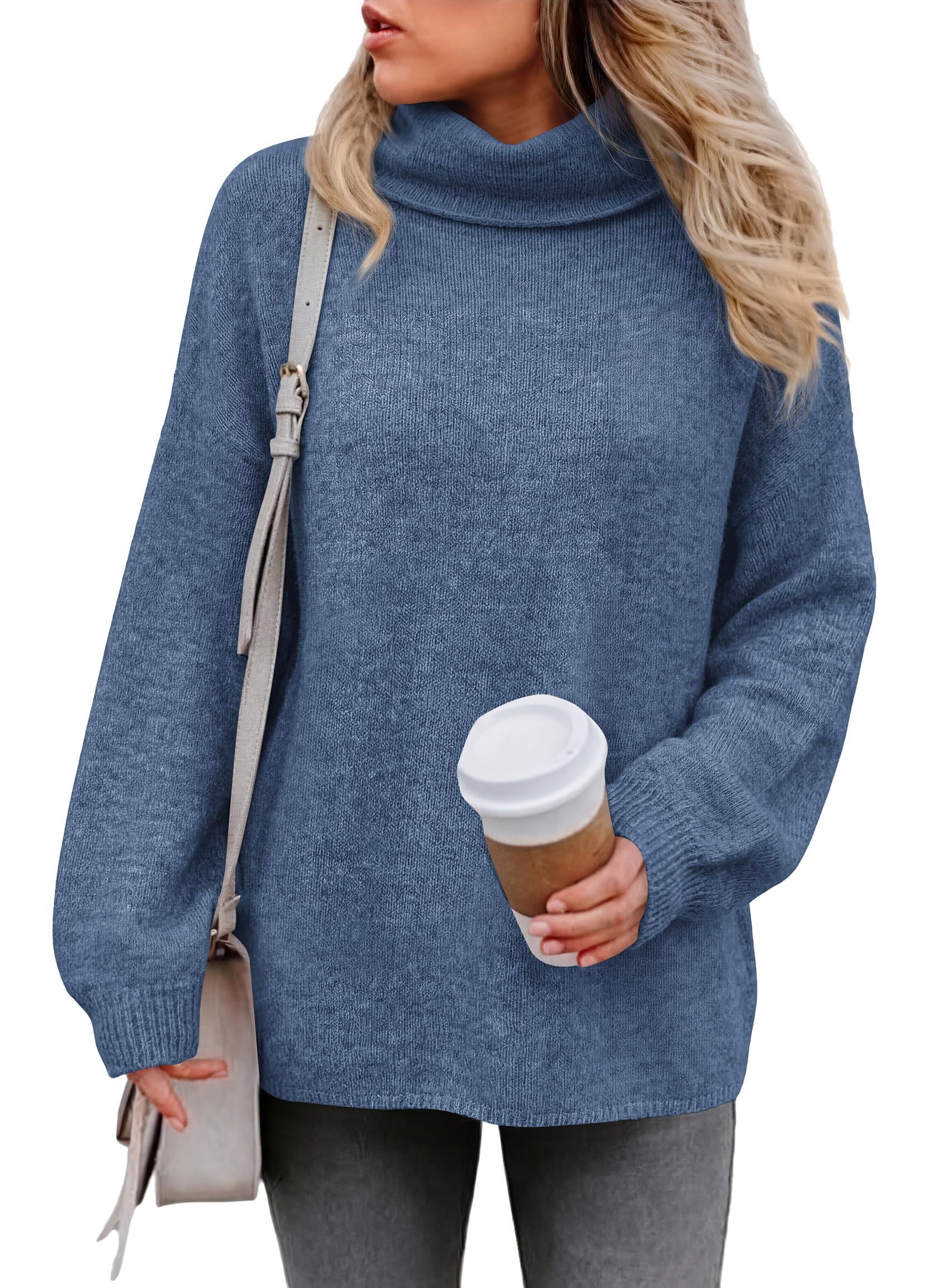 Women's Winter Turtleneck Sweaters Oversized Warm Pullover
