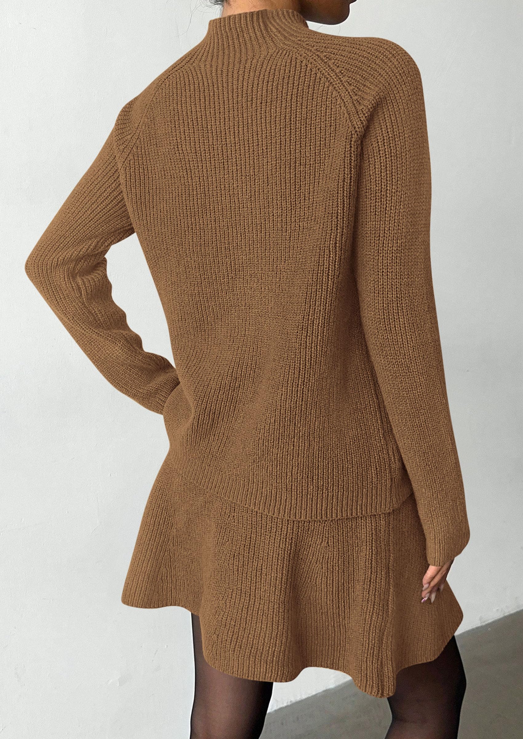 Women's Fall 2 Piece Outfits Matching Sweater Skirt Sets