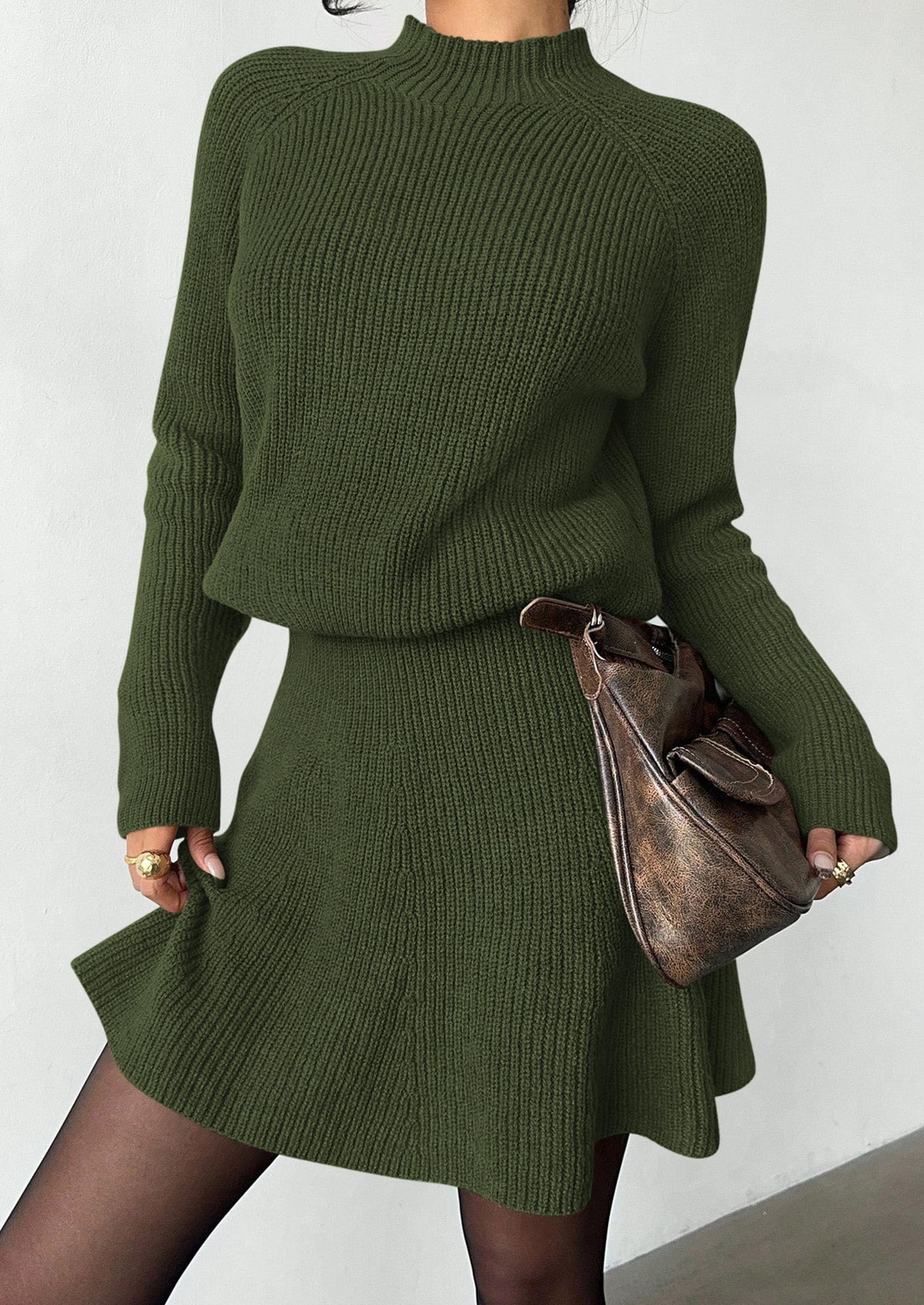 Women's Fall 2 Piece Outfits Matching Sweater Skirt Sets