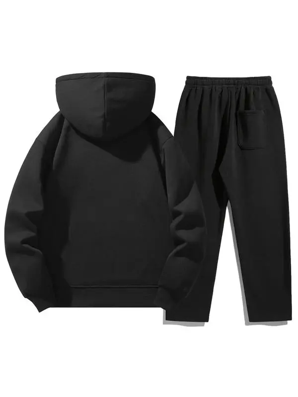Men’s Casual Hoodie & Jogger Set – Two-Piece Daily Outfit
