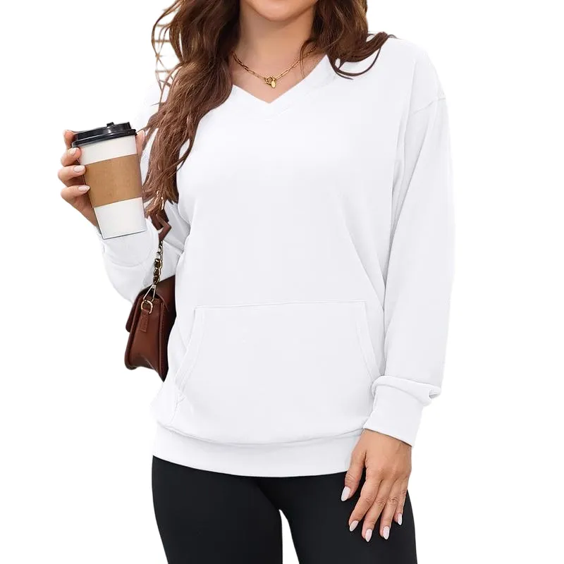 Women's Hoodless V-neck Sweatshirt
