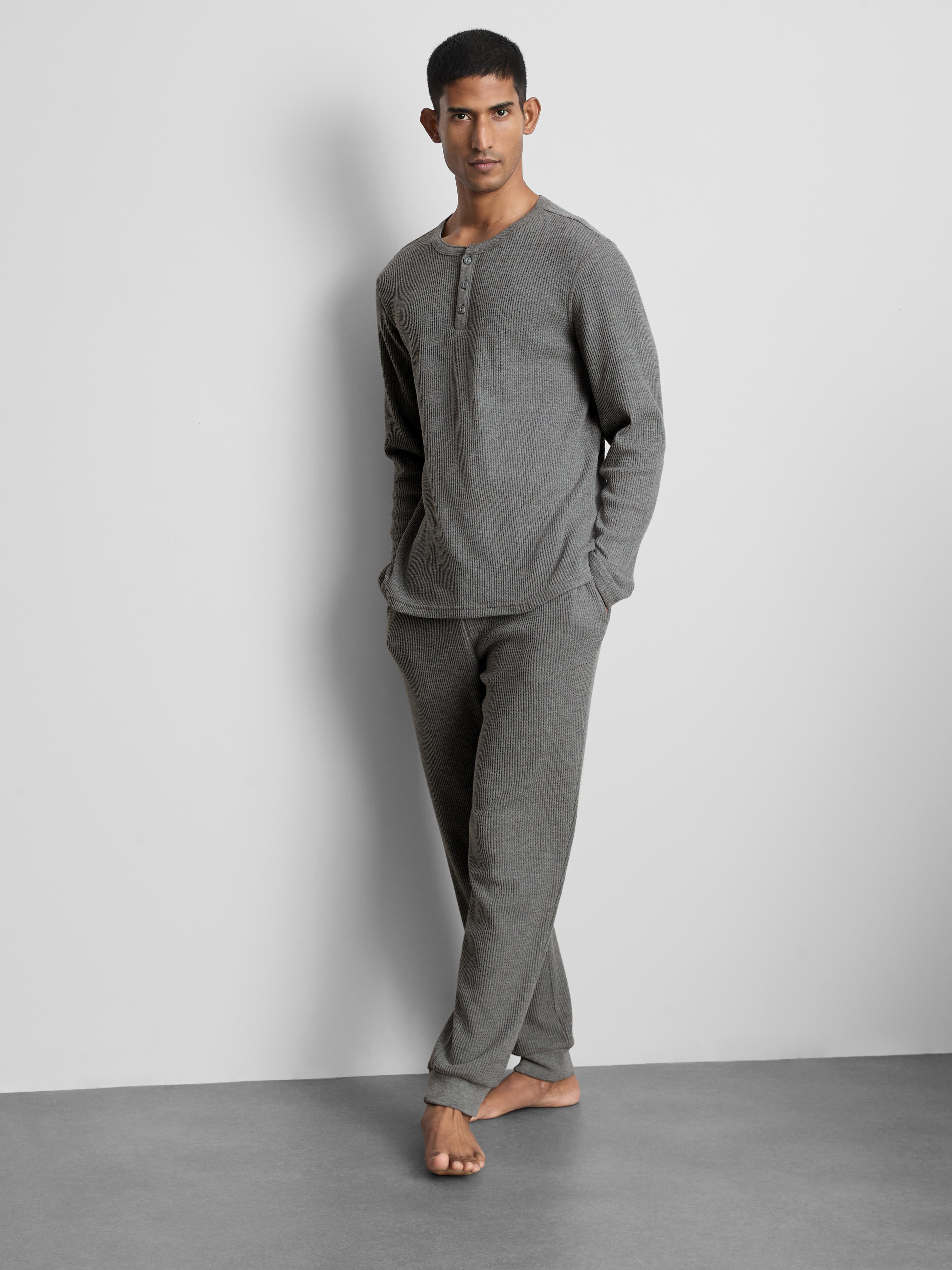 Waffle Henley Pajama Set