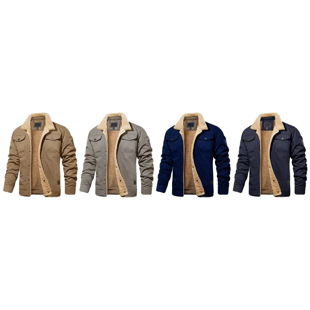 Men's Sherpa Lined Trucker Jacket – Warm, Casual Cotton Fleece