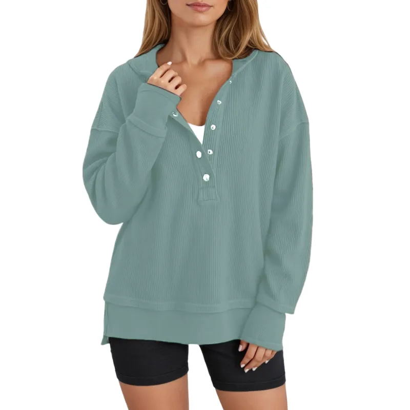 Womens Fashion V Neck Sweatshirt