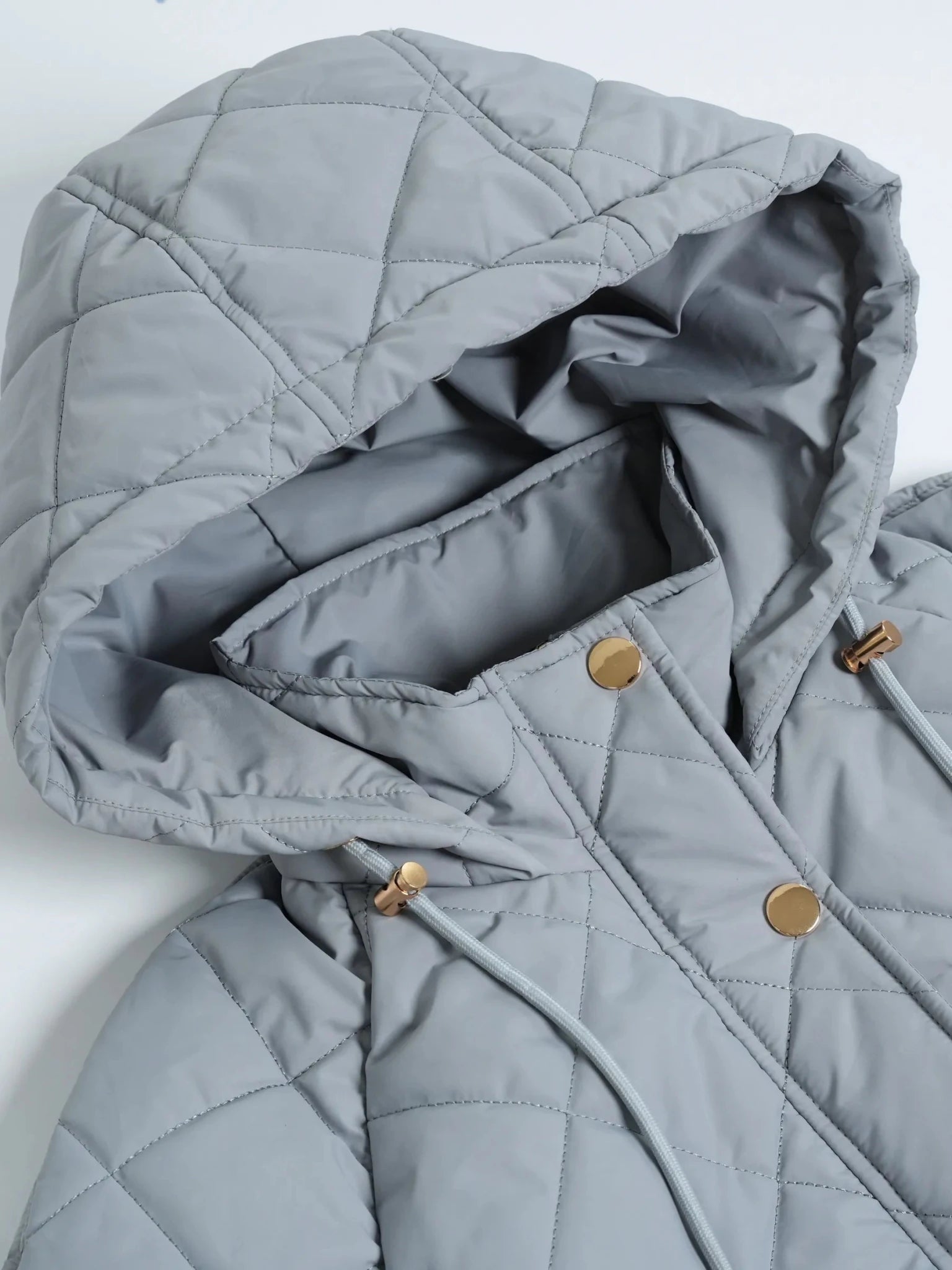 Mid Length Diamond Quilted Puffer