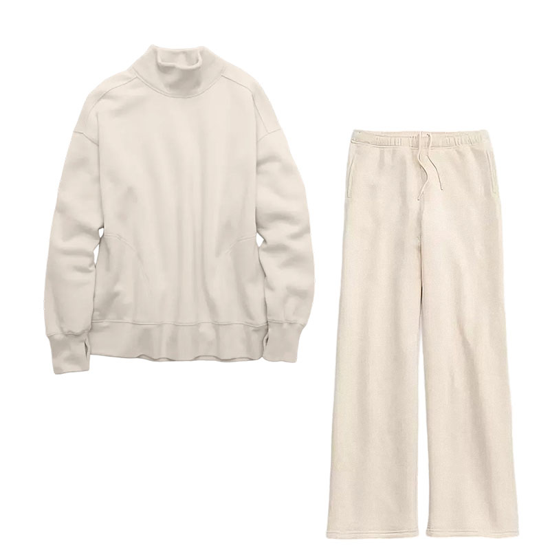 🔥 6-Color 6-Set - $26.9 Today 🔥Cloud Fleece Oversized Mockneck Sweatshirt+Barrel Sweatpant Matching Sets