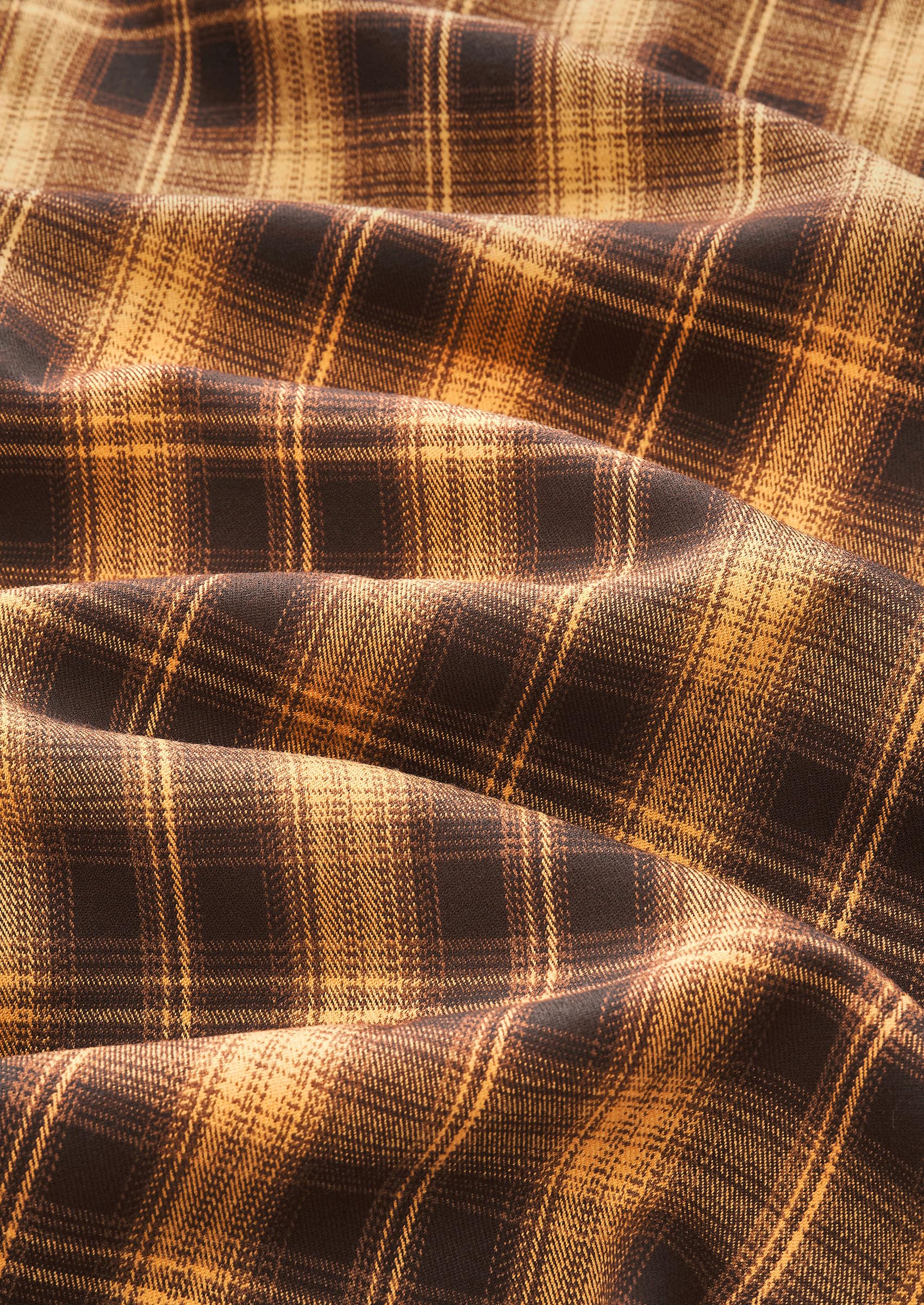Women's Plaid High Waisted A-Line Midi Skirts,Brown Yellow,S