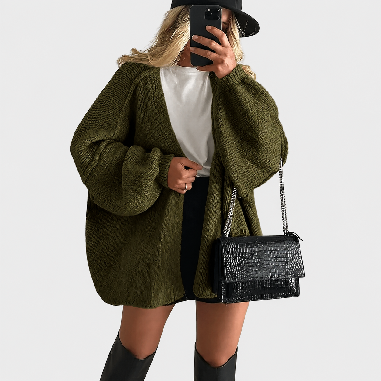 PrettyGarden Women's Oversized Cardigan Sweater - Lightweight Knit