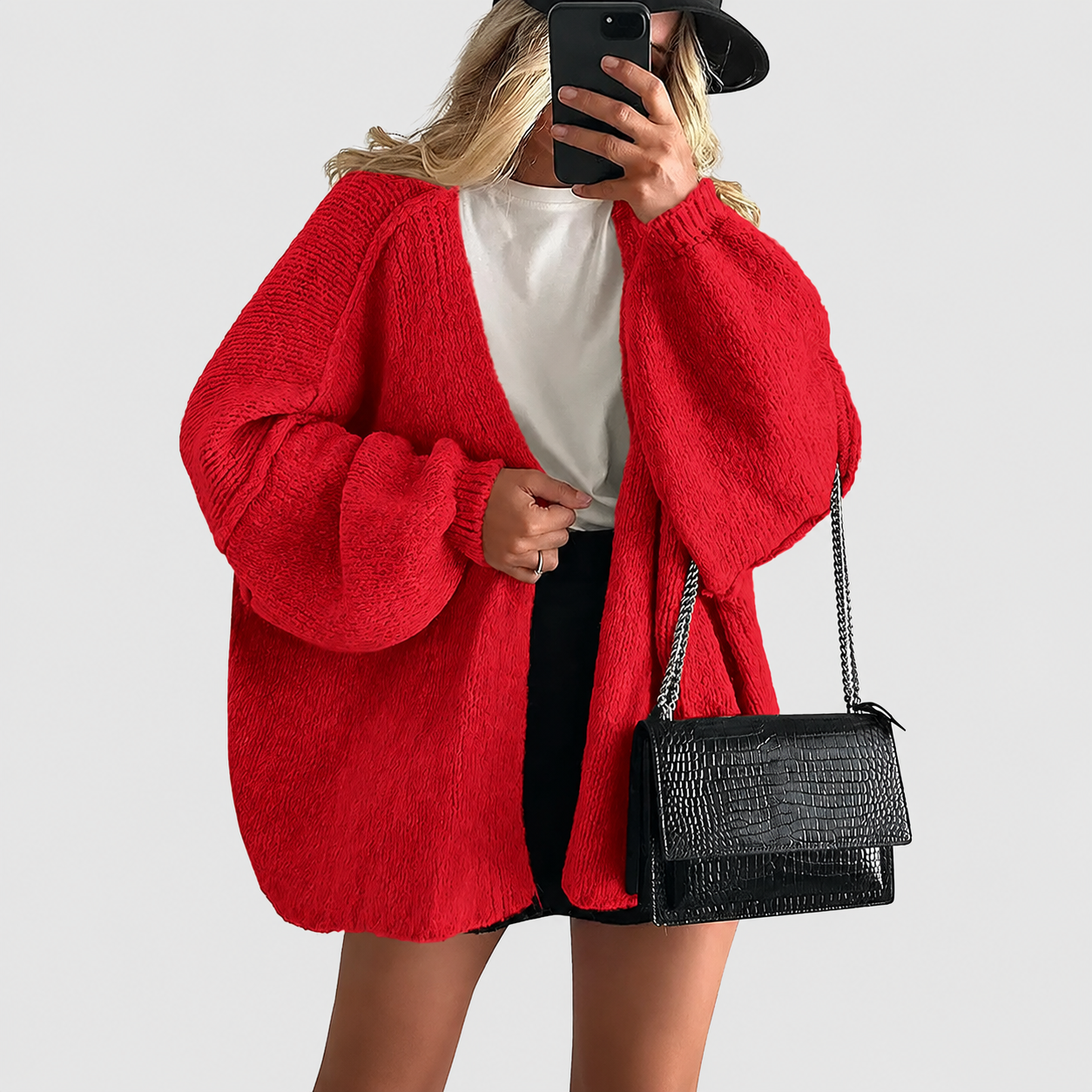 PrettyGarden Women's Oversized Cardigan Sweater - Lightweight Knit