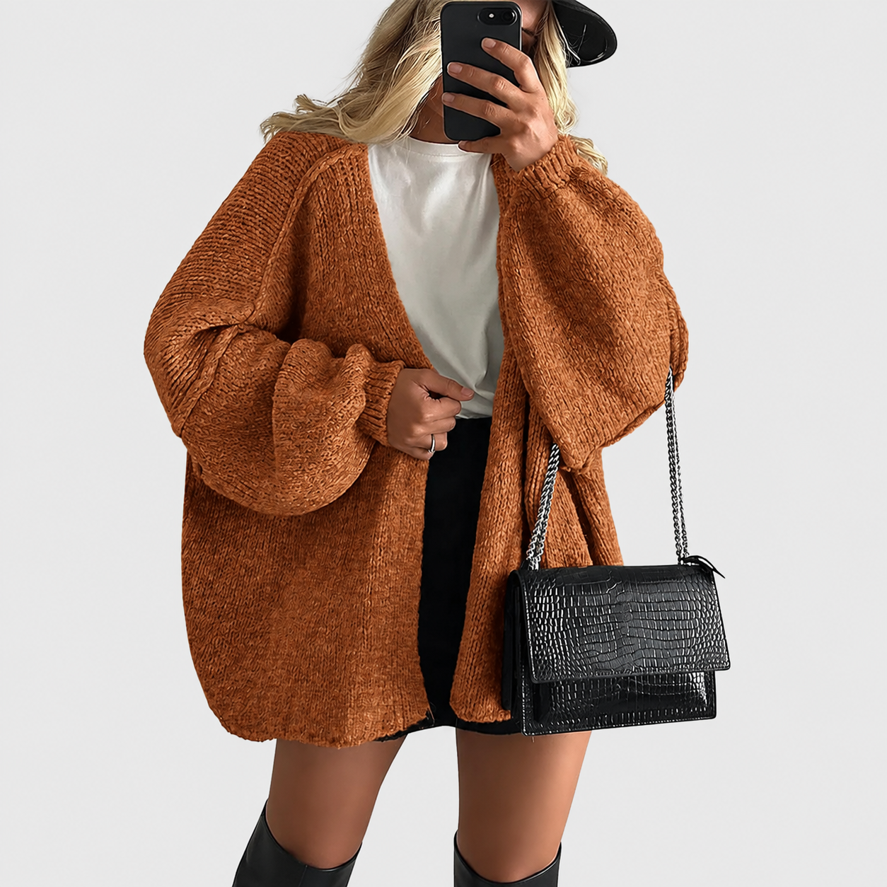 PrettyGarden Women's Oversized Cardigan Sweater - Lightweight Knit