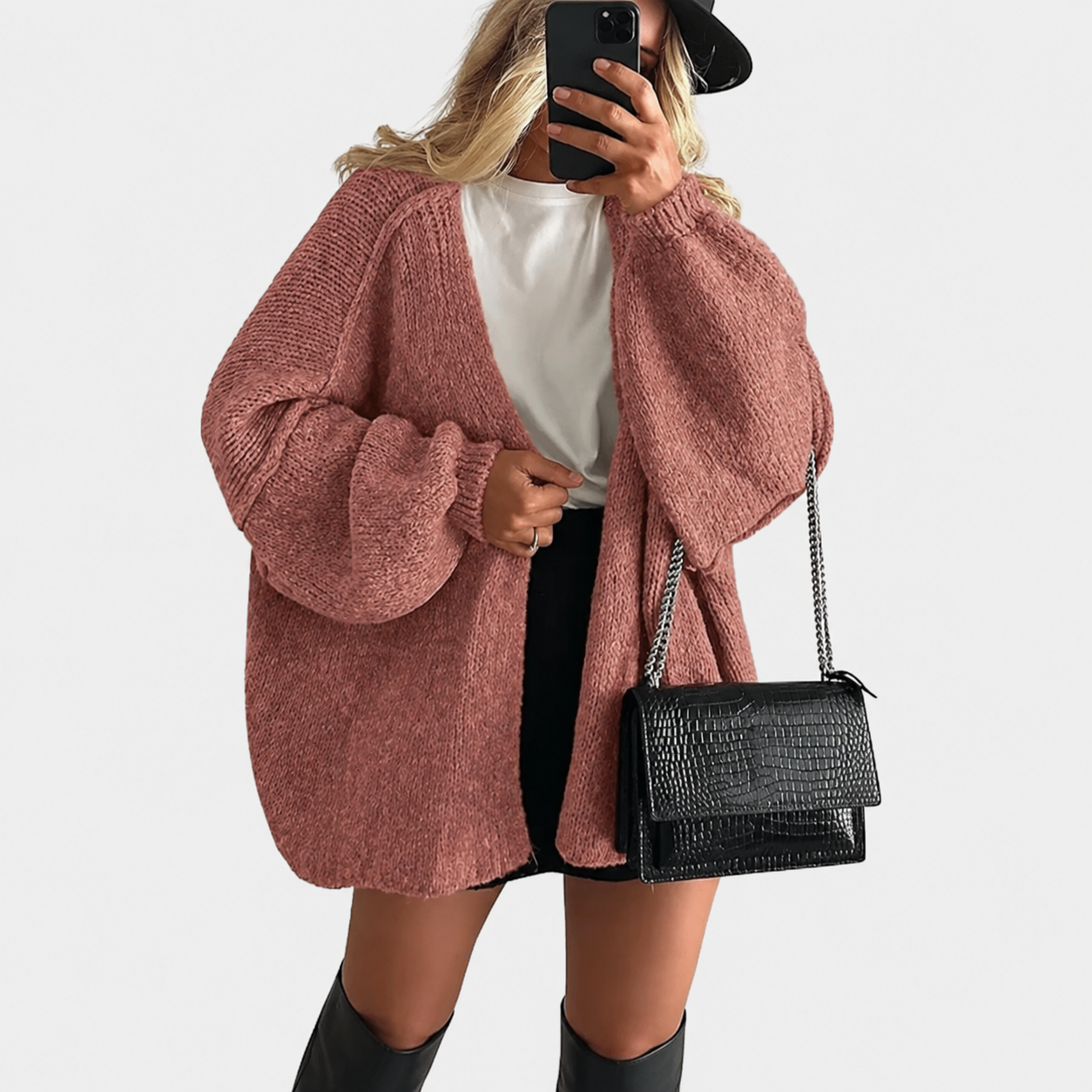 PrettyGarden Women's Oversized Cardigan Sweater - Lightweight Knit