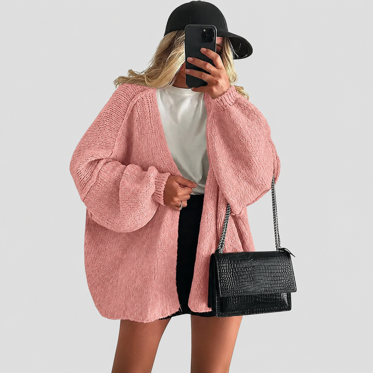 PrettyGarden Women's Oversized Cardigan Sweater - Lightweight Knit