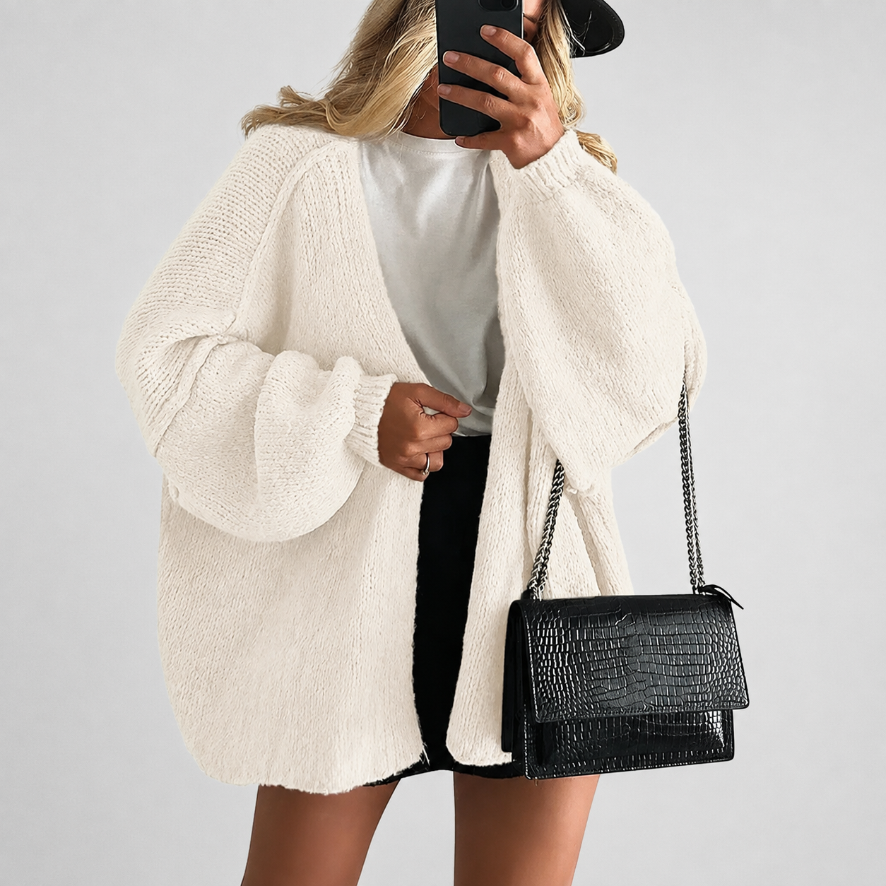 PrettyGarden Women's Oversized Cardigan Sweater - Lightweight Knit