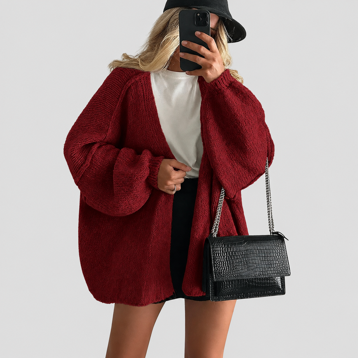 PrettyGarden Women's Oversized Cardigan Sweater - Lightweight Knit