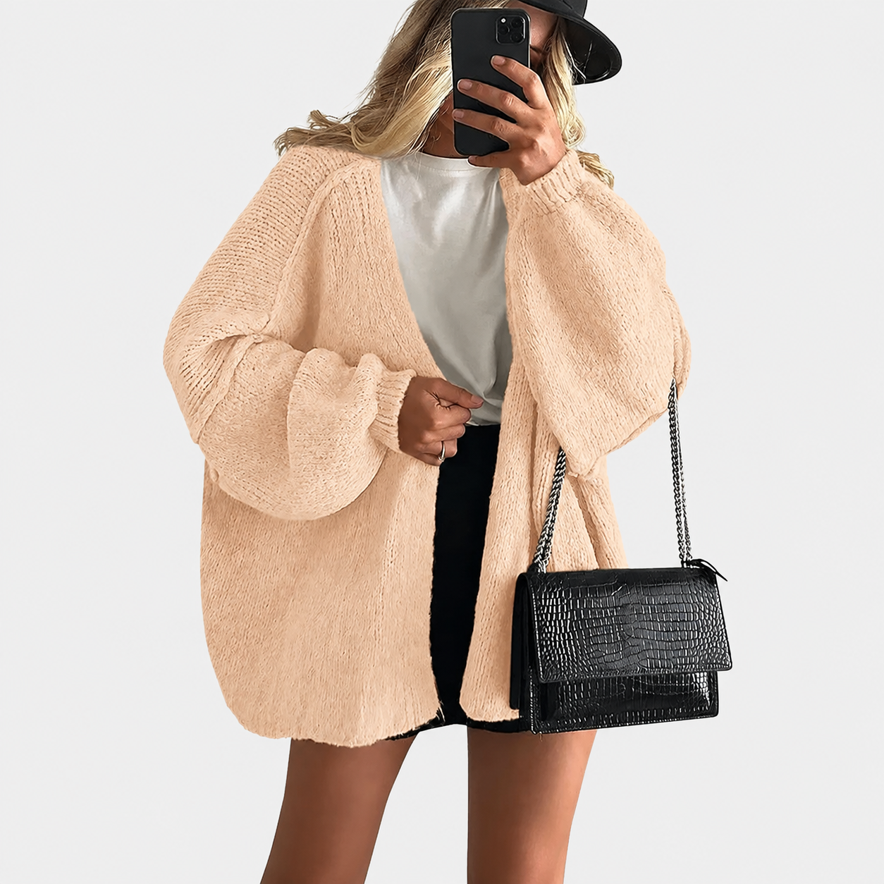 PrettyGarden Women's Oversized Cardigan Sweater - Lightweight Knit
